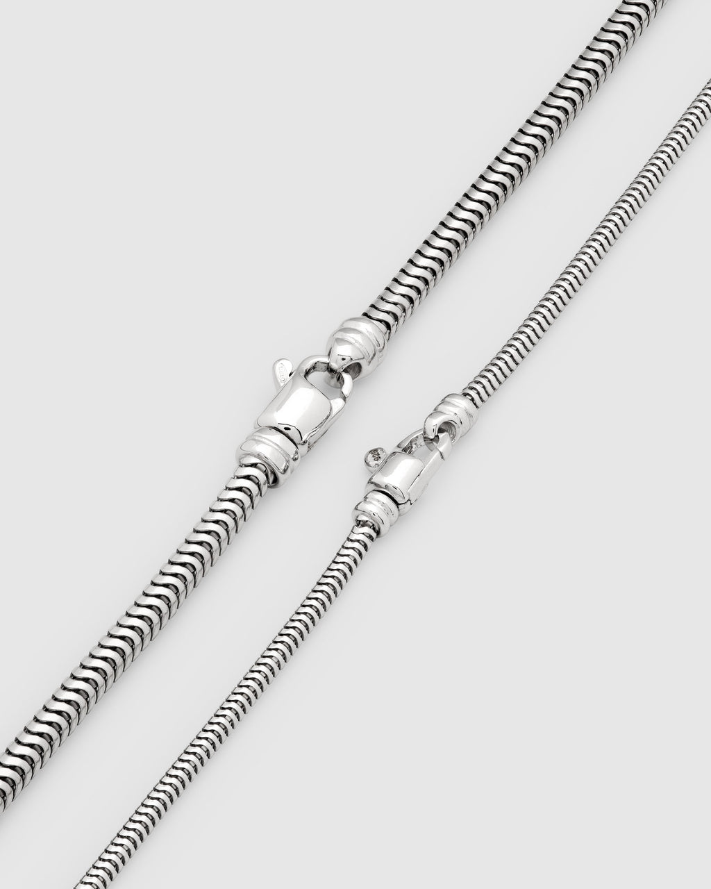 Line Slim Snake Chain Necklace in Silver, view 7
