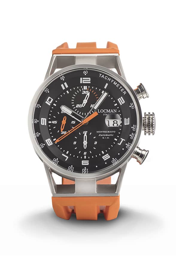 Montecristo Automatic Chrono in Black - Silicone - Orange - Oranges, primary view