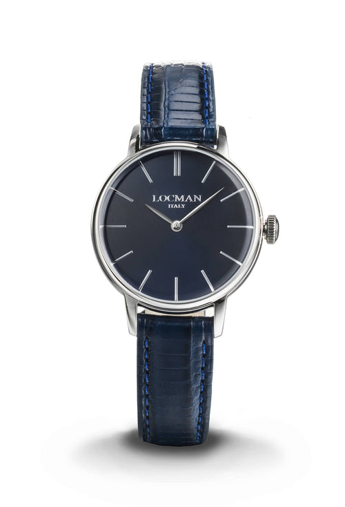 1960 Lady in Blue - Leather - Blue - Applied Indexes - Nickel, primary view [fp-color:blue-leather-blue-applied-indexes-nickel]