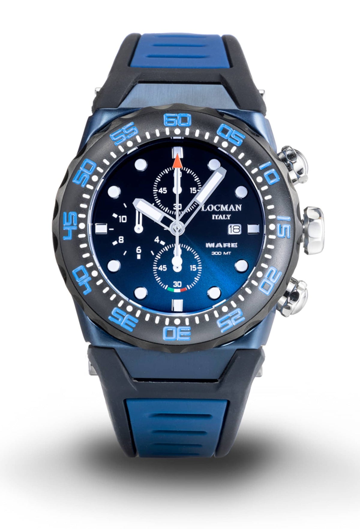 Mare 300 MT in Blue - Silicone - Blue - Applied Indexes - White - Edition 3, primary view