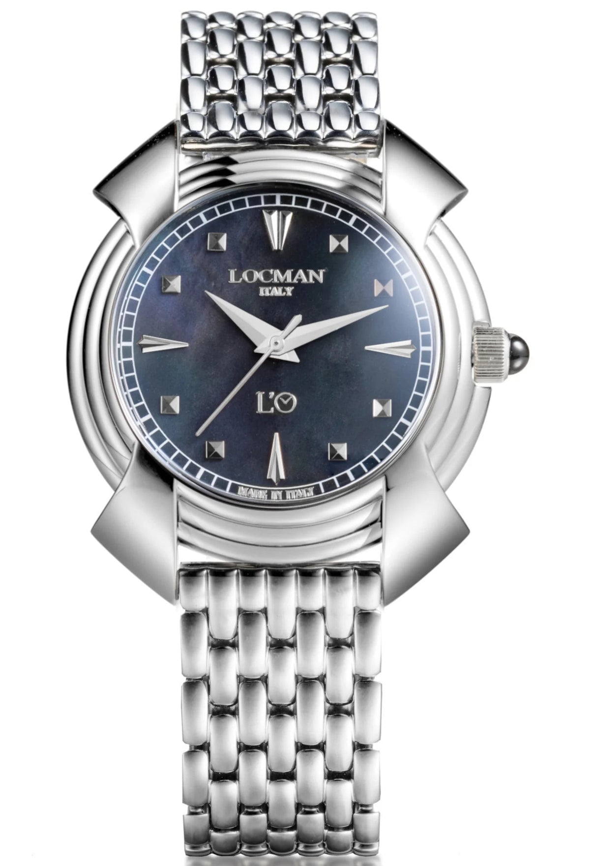 Decimo Canto in Titanium - Black Mother - of - Pearl - Titanium Bracelet - Applied Hour Markers, primary view