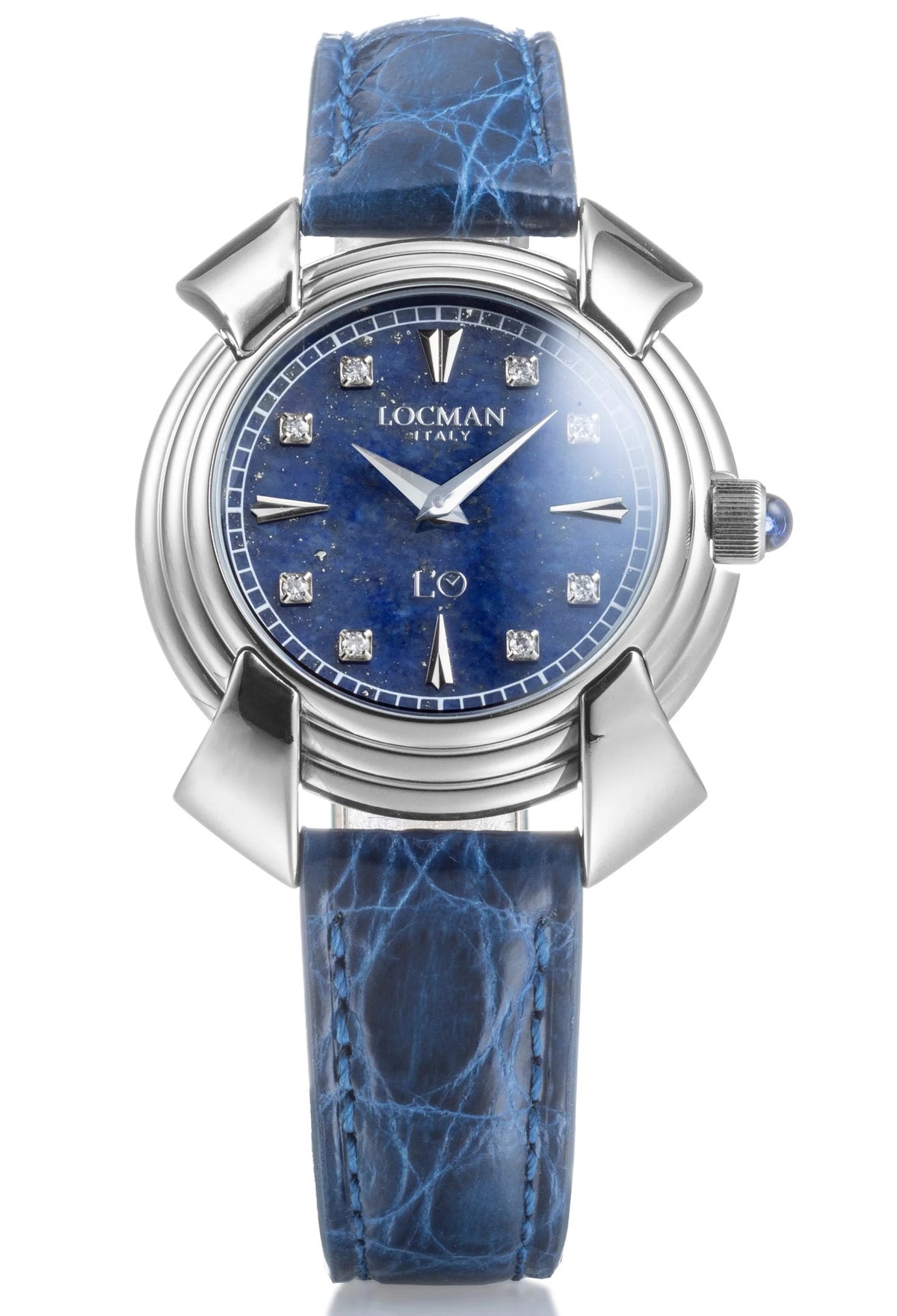 Decimo Canto in Titanium - Lapis Lazuli - Blue Alligator - Applied Hour Markers and Diamonds, primary view