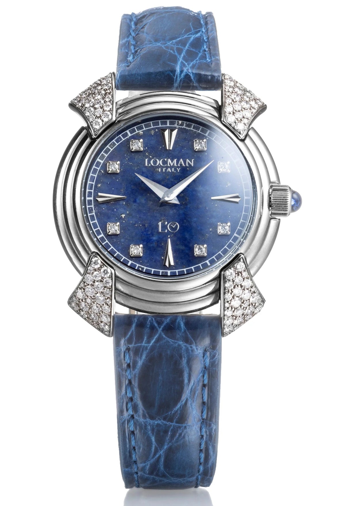 Decimo Canto in Titanium and Diamonds - Lapis Lazuli - Blue Alligator - Applied Indexes and Diamonds, primary view