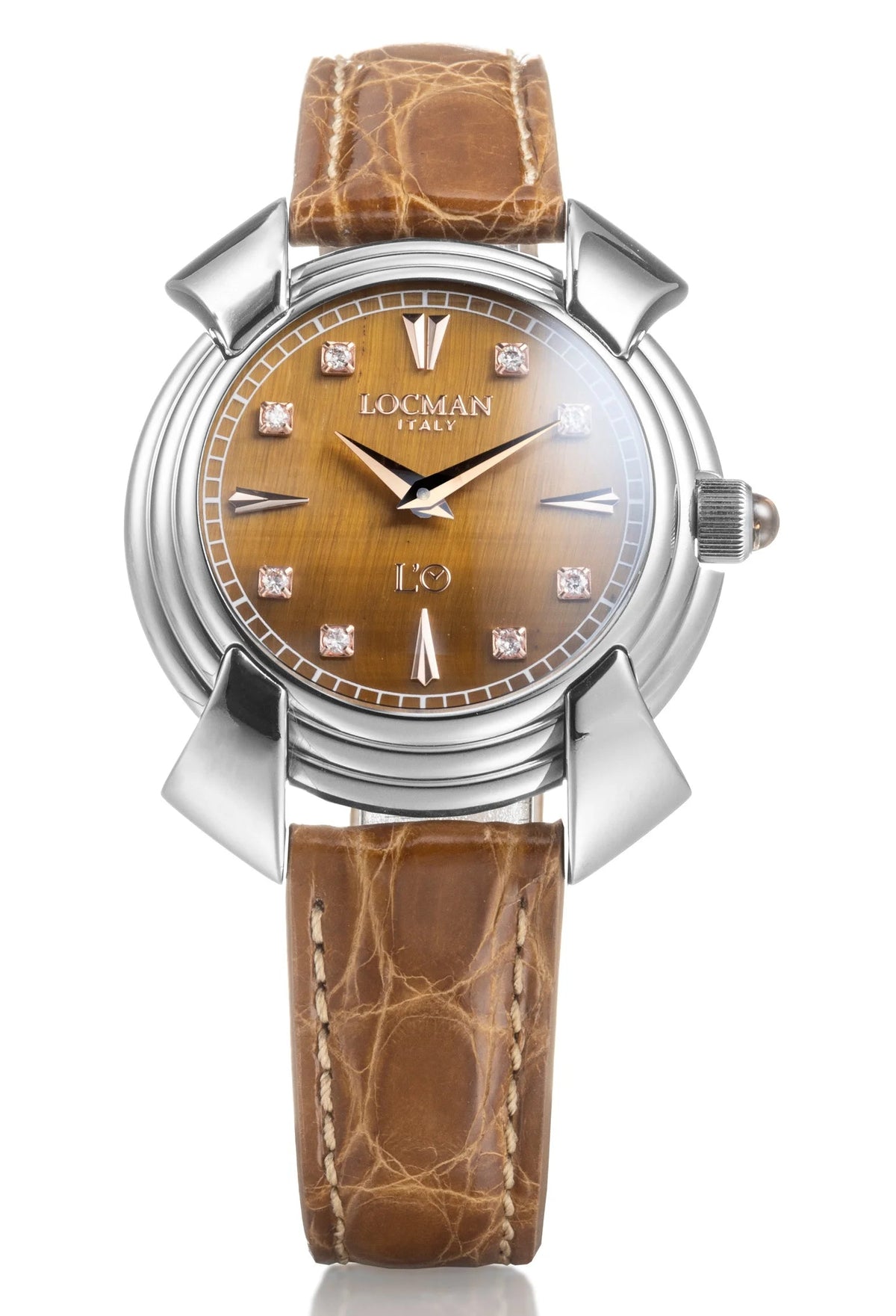 Decimo Canto in Titanium - Tiger's Eye - Honey Alligator - Applied Indexes and Diamonds, primary view