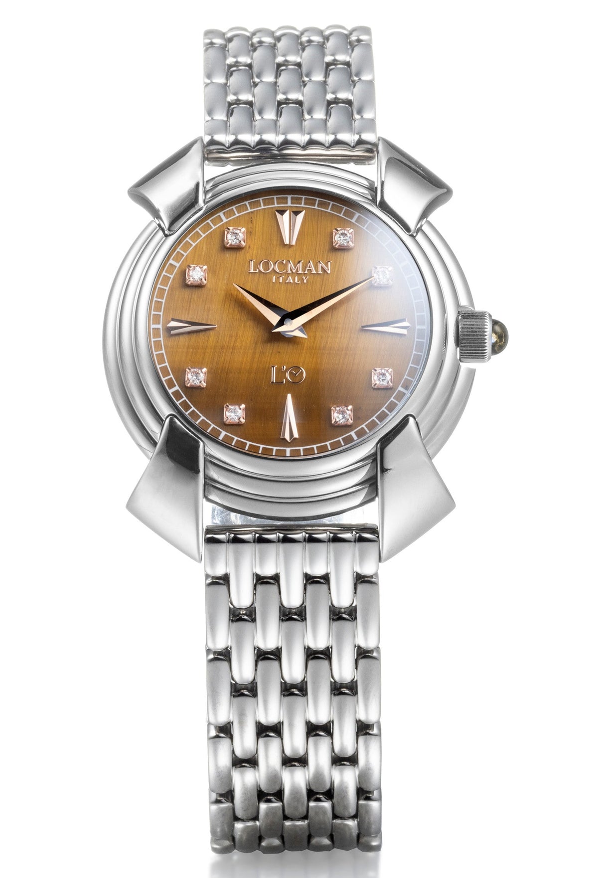 Decimo Canto in Titanium - Tiger's Eye - Titanium Bracelet - Index Marks and Set Diamonds - Edition 2, primary view