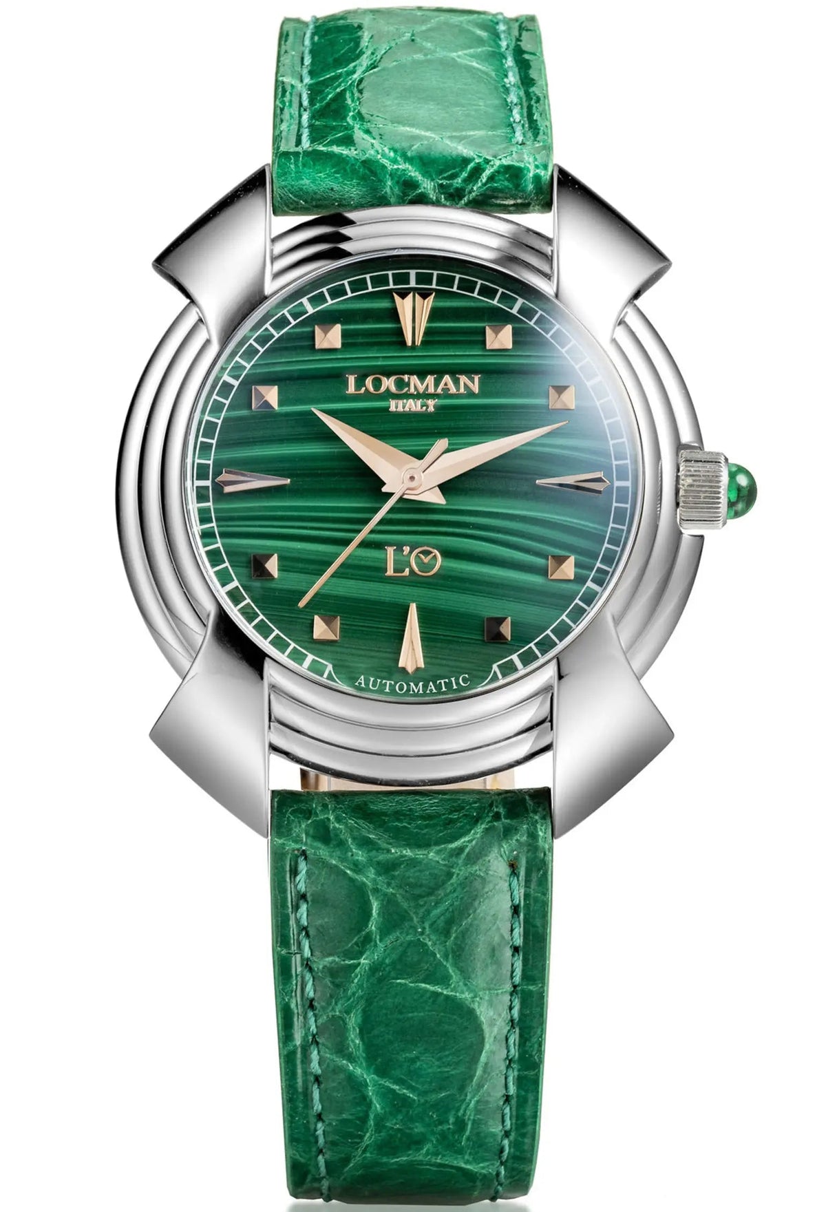 Decimo Canto in Titanium - Malachite - Green Alligator - Applied Indexes, primary view