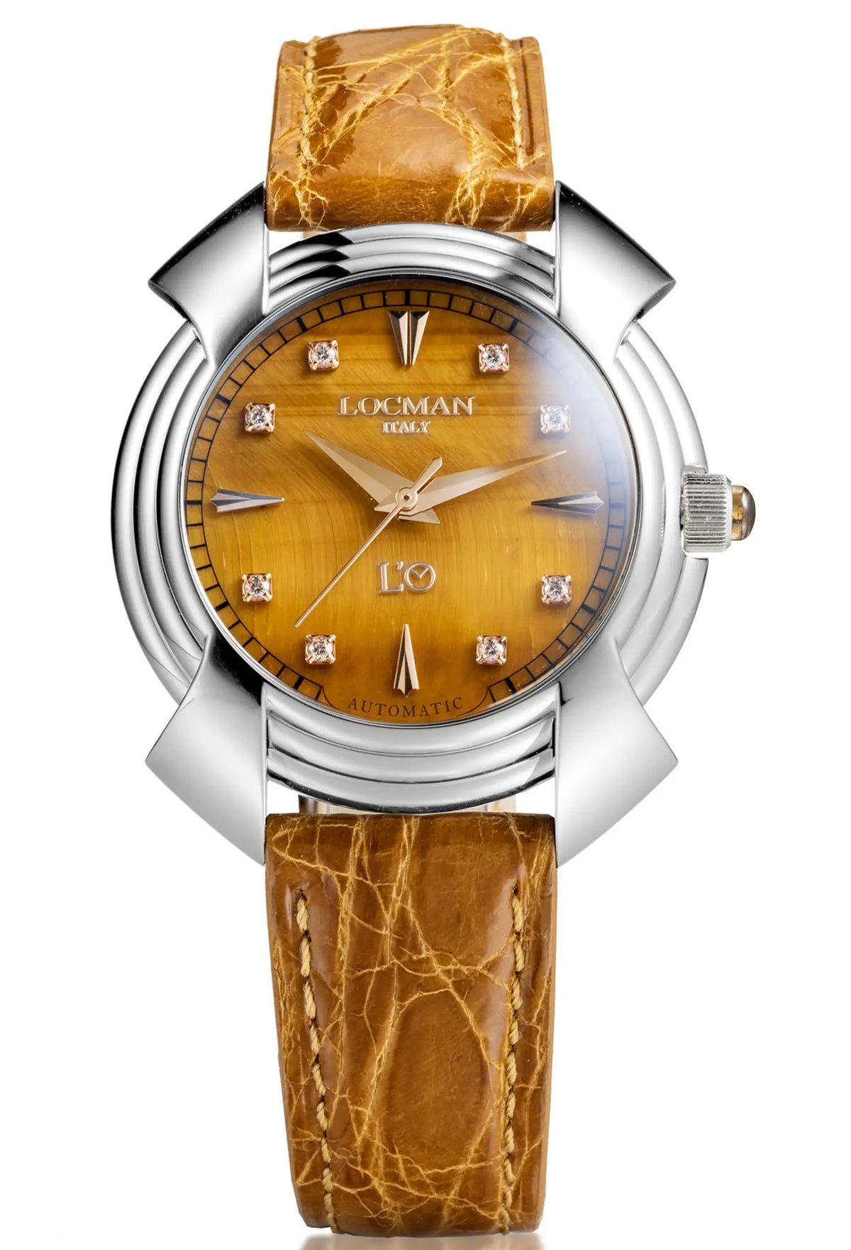 Decimo Canto in Titanium - Tiger's Eye - Honey Alligator - Applied Indexes and Diamonds - Edition 2, primary view