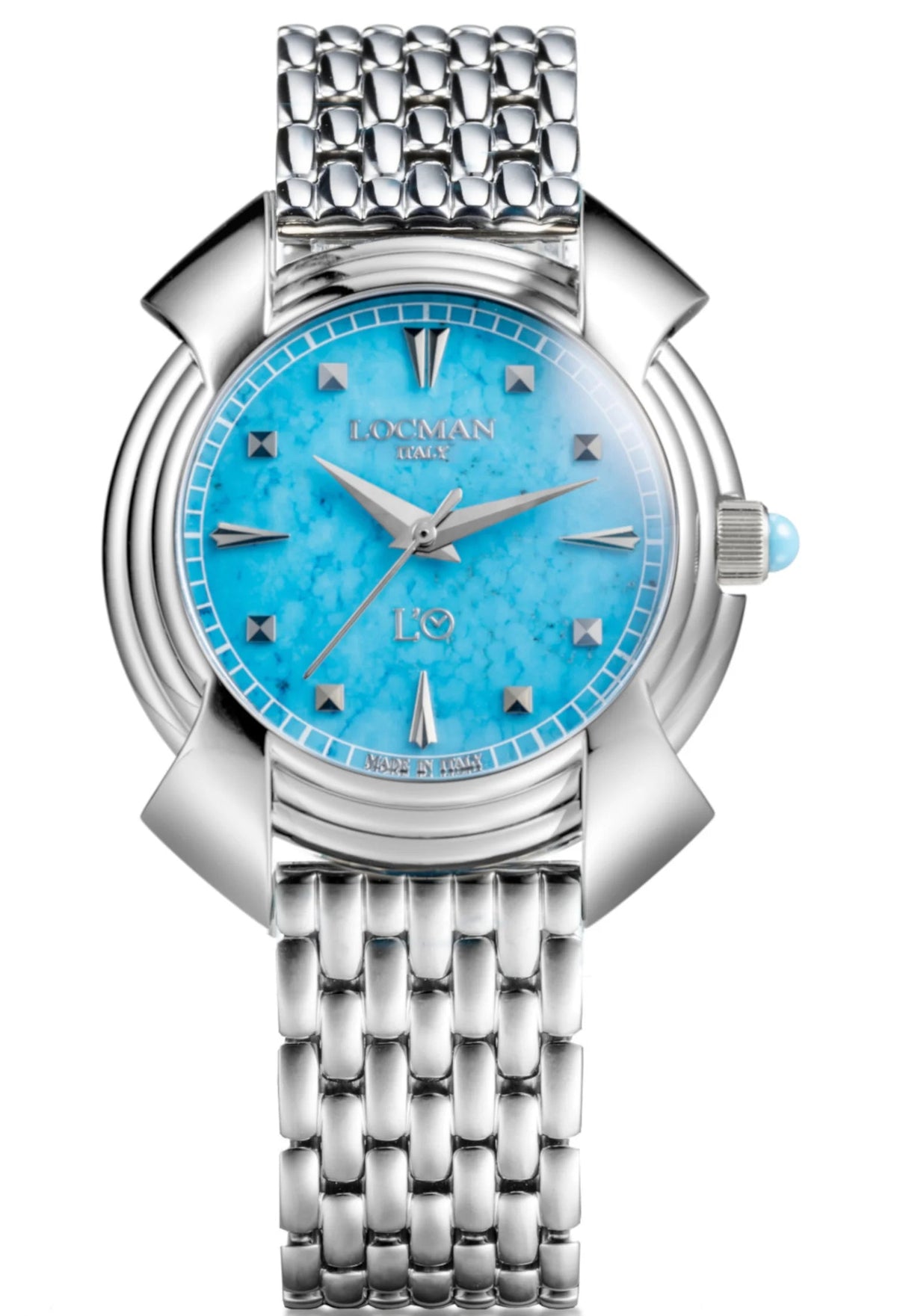 Decimo Canto in Titanium - Turquoise - Titanium Bracelet with Applied Indexes, primary view