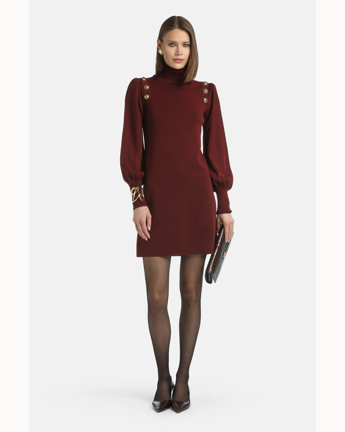 Serena 2 Dress in burgundy, primary view
