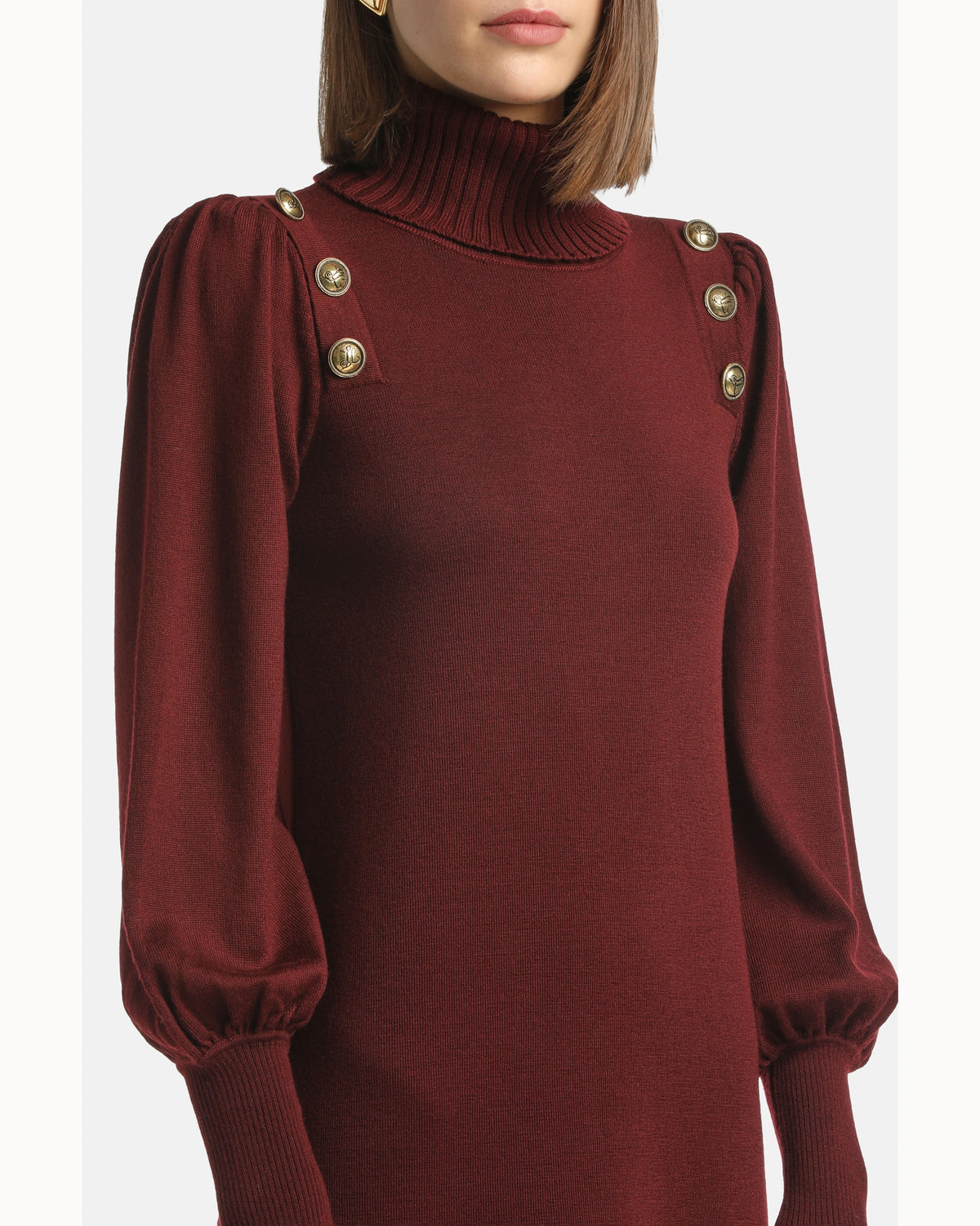 Serena 2 Dress in burgundy, view 3