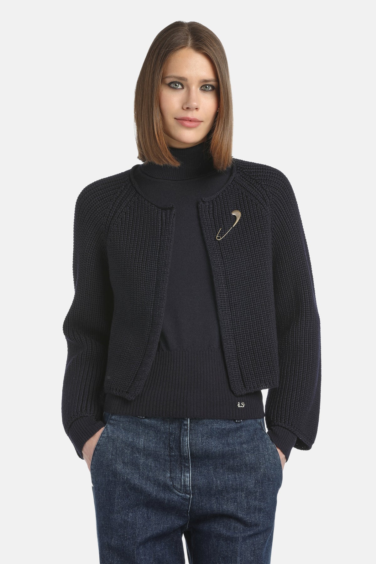 Milda Knit Bolero in Blue, primary view