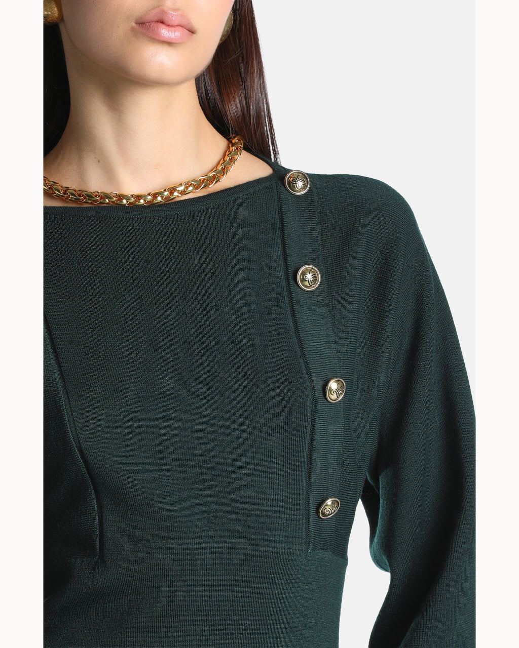 Vittoria Dress in bottle-green, view 4