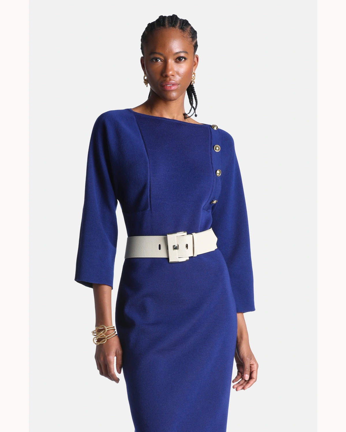Vittoria Dress in ink blue, view 3