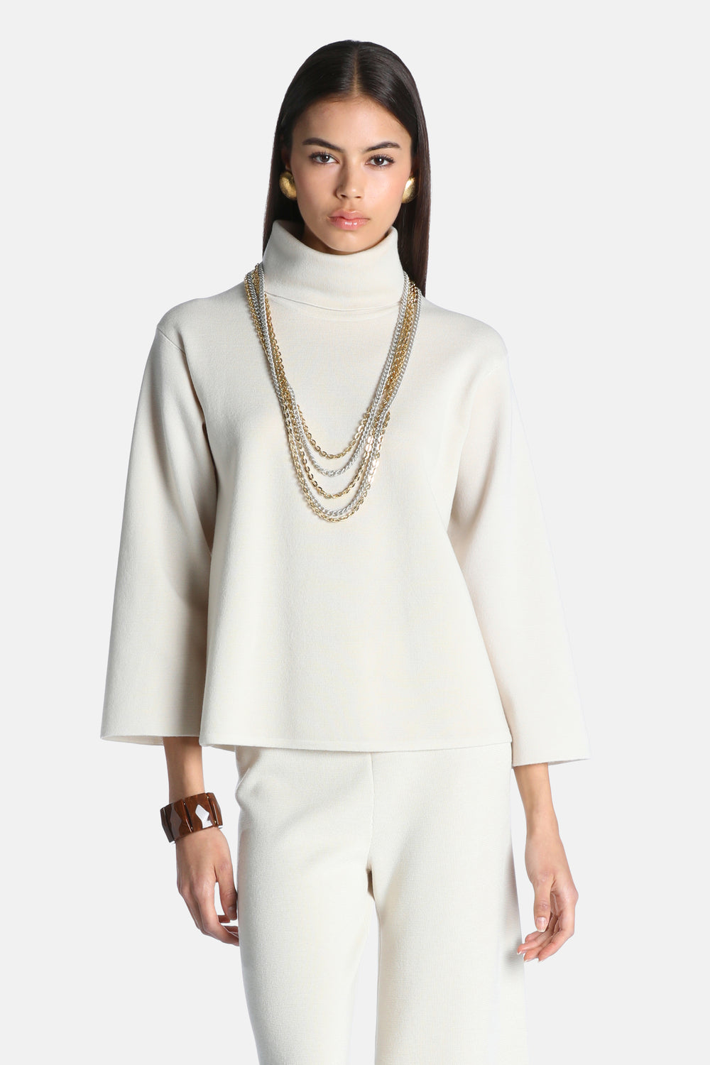 Mascate Knitted Tunic in Cream, primary view [fp-color:cream]