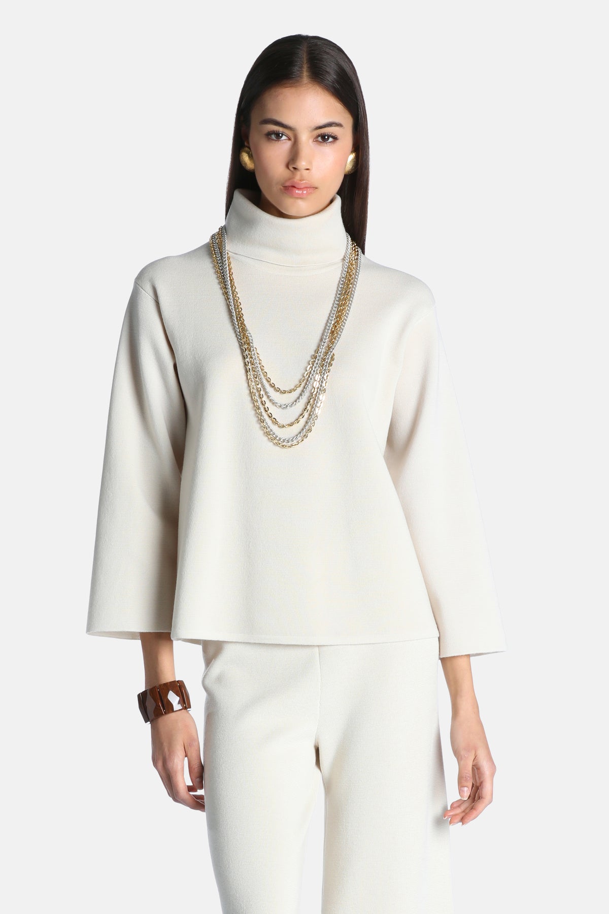 Mascate Knitted Tunic in Cream, primary view