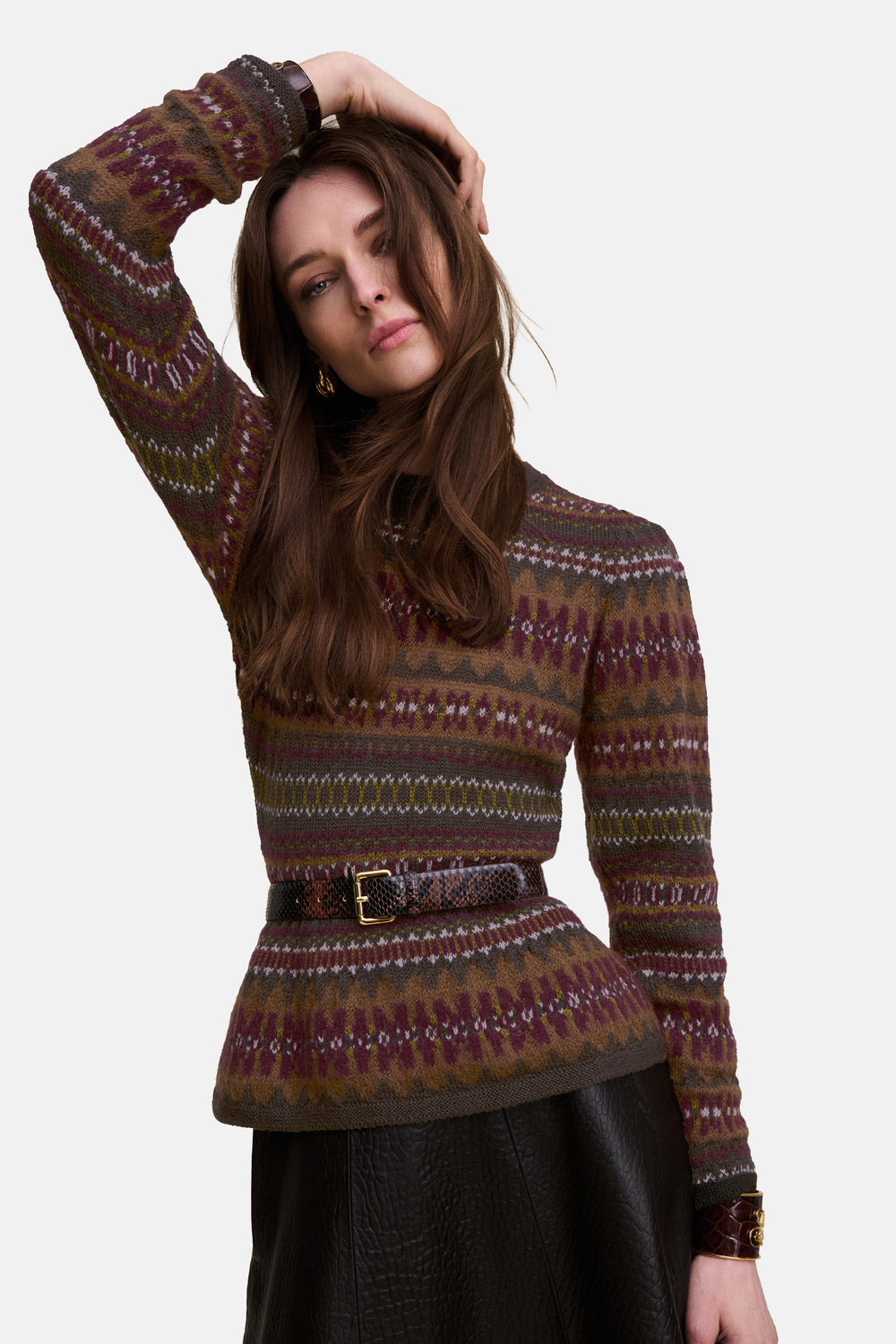 Cremona Jacquard Knit Sweater in Multicolor Jacquard, primary view [fp-color:multicolor-jacquard]