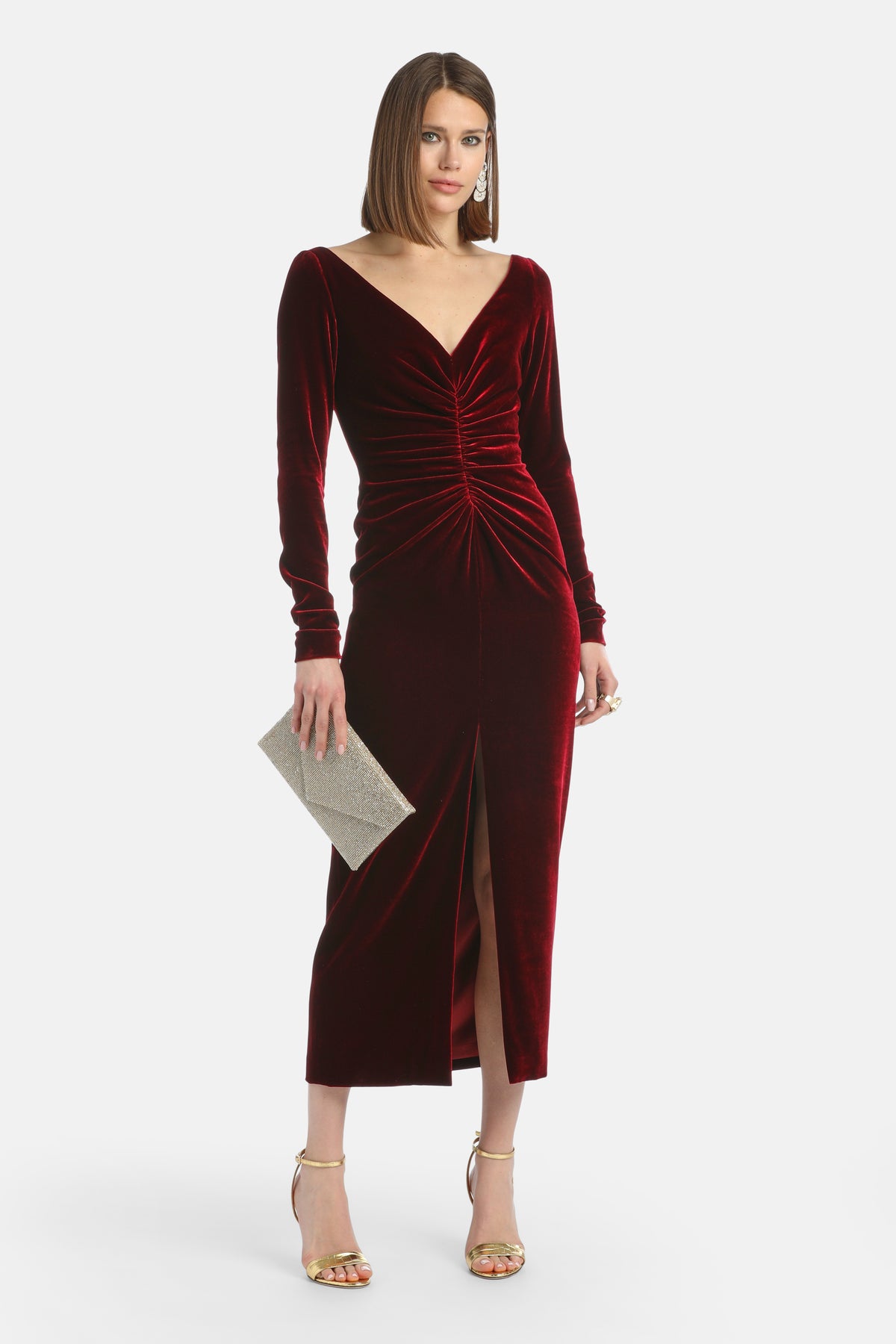 Geloso Maxi Dress in Burgundy, primary view