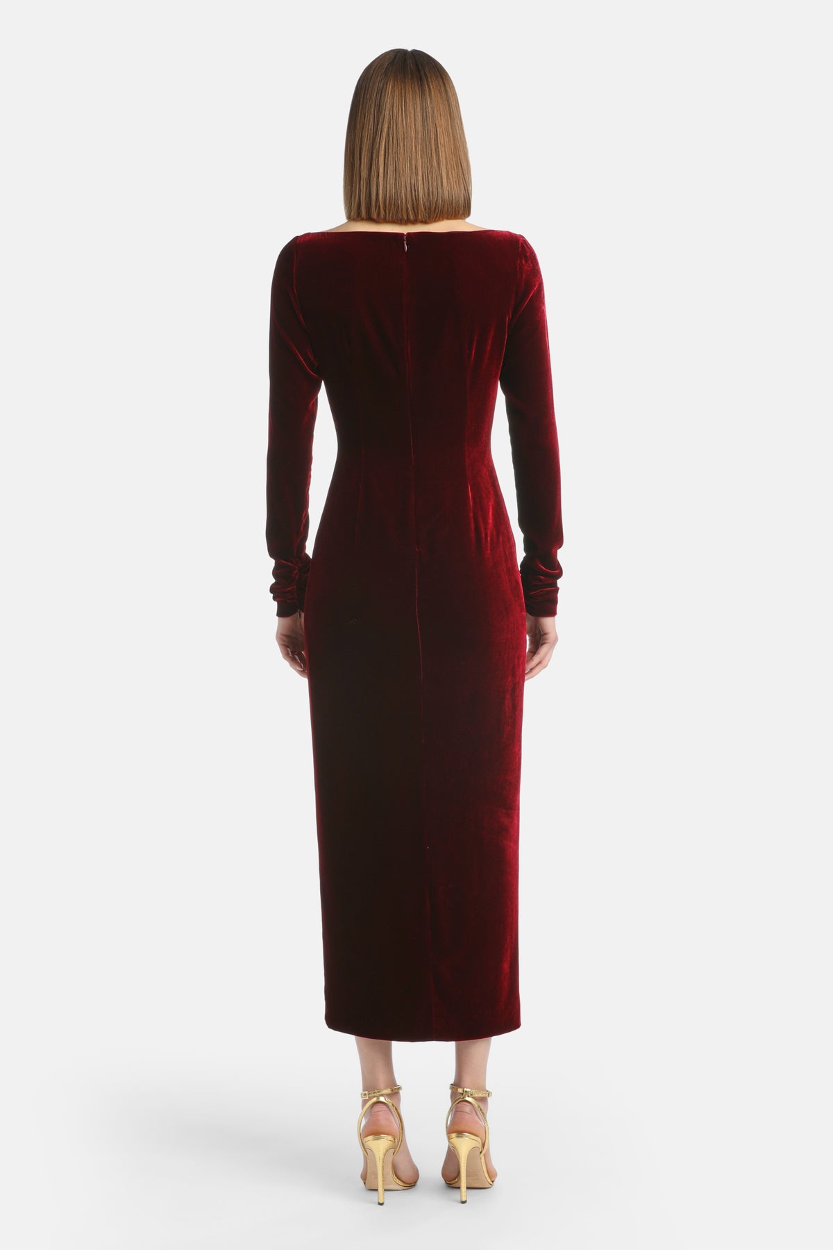 Geloso Maxi Dress in Burgundy, view 2