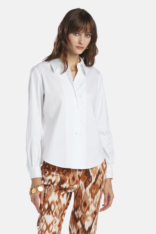 Barberino Double-Breasted Shirt in White, primary view [fp-color:white]