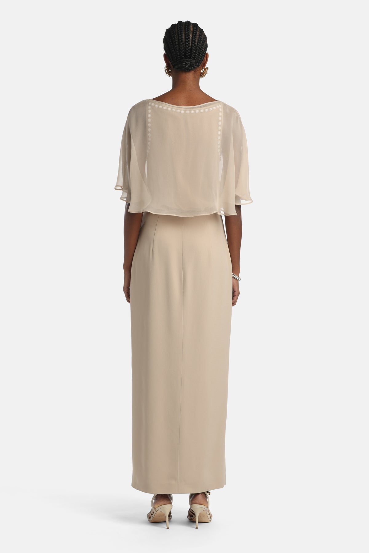 Pirolo Long Dress in Cream, view 2