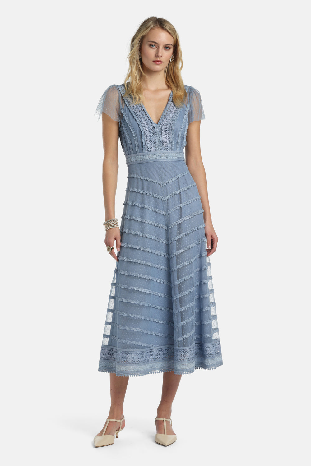 Prontezza Embroidered Gown in Blue, primary view [fp-color:blue]