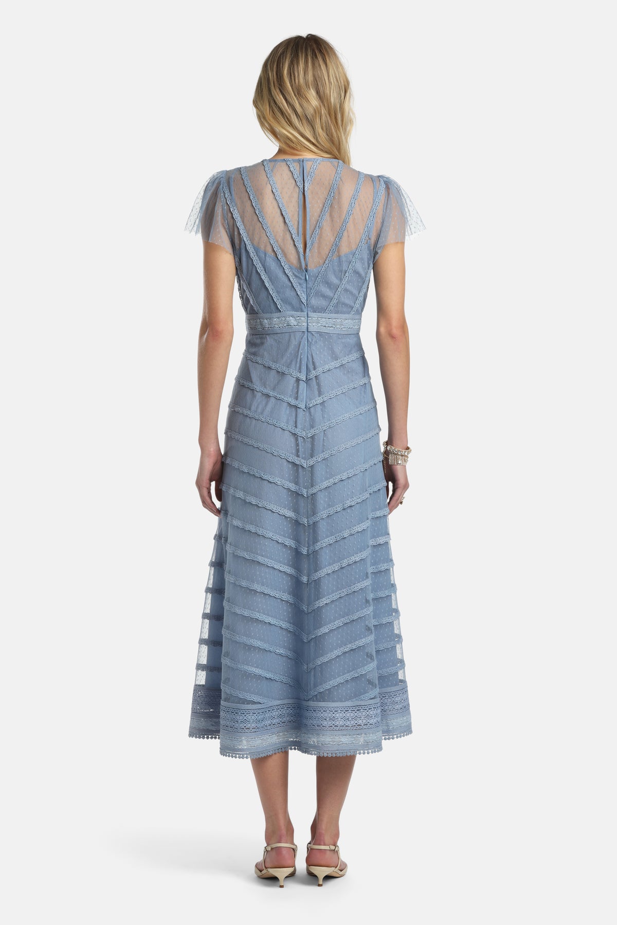Prontezza Embroidered Gown in Blue, view 2