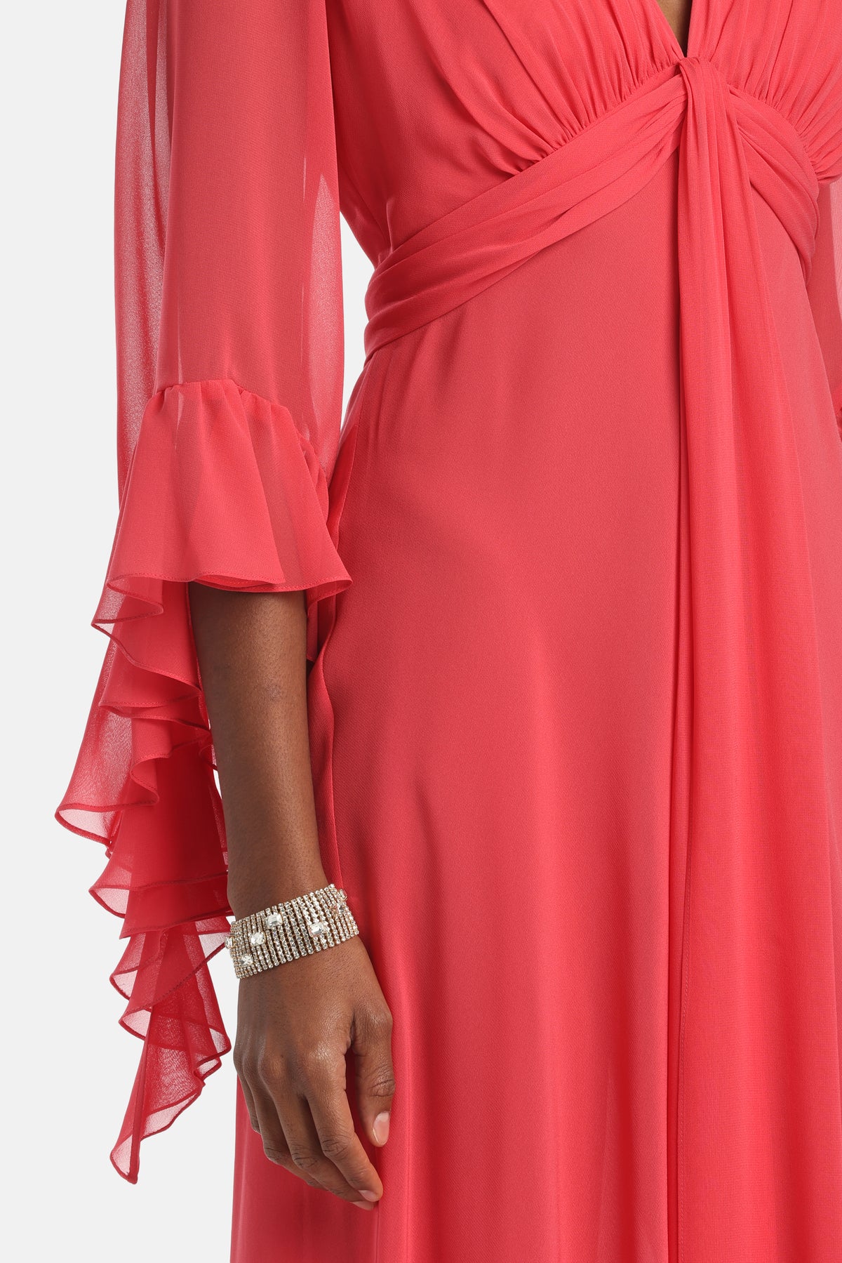 Plinia Gown in Coral, view 2