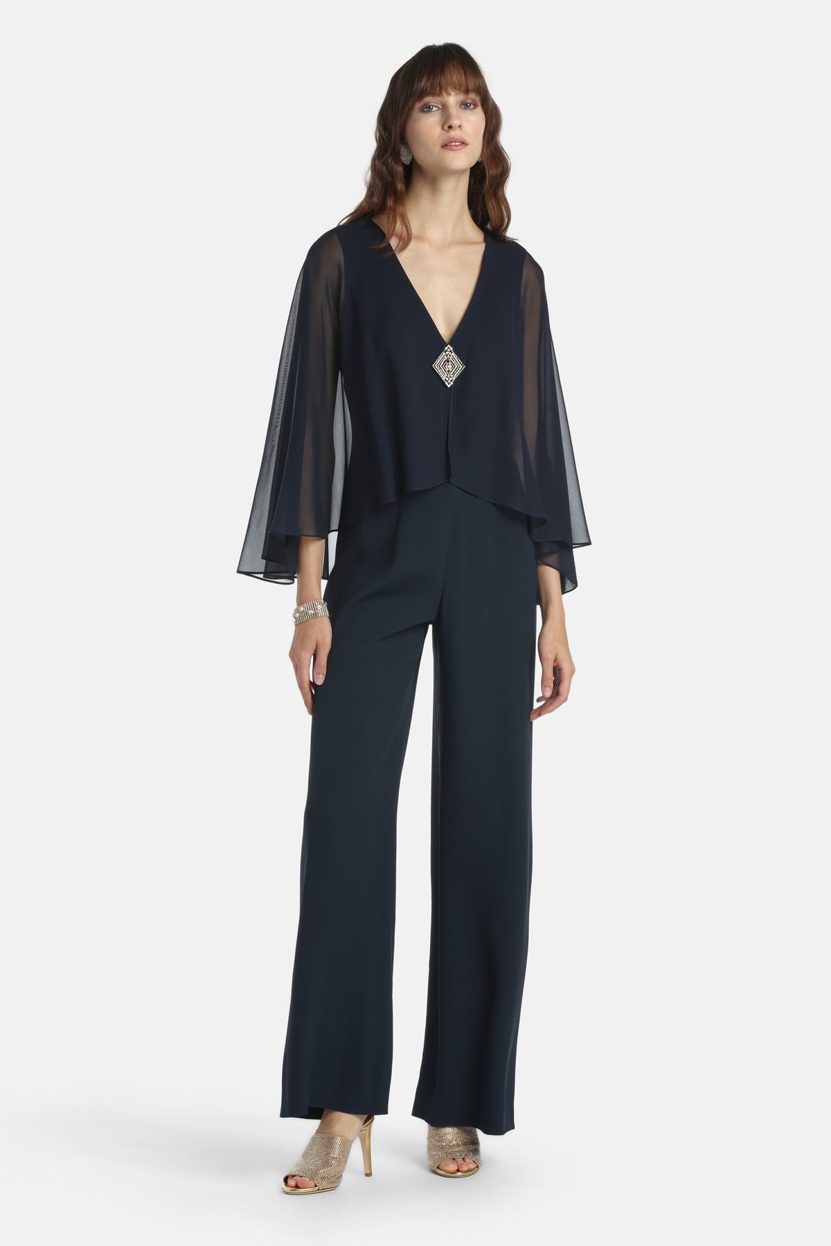 Pericle Jumpsuit With Bolero in Blue, primary view