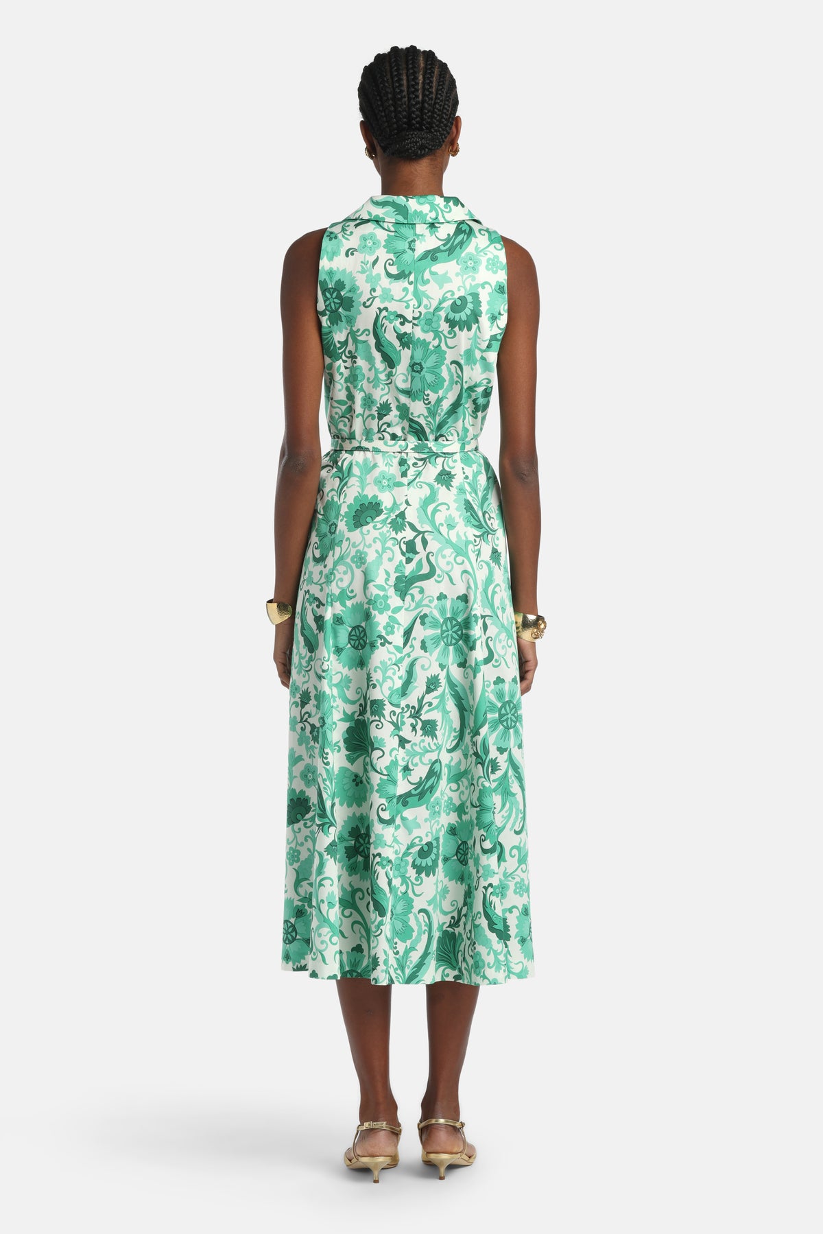 Piagge Sleeveless Maxi Dress in Green, view 2