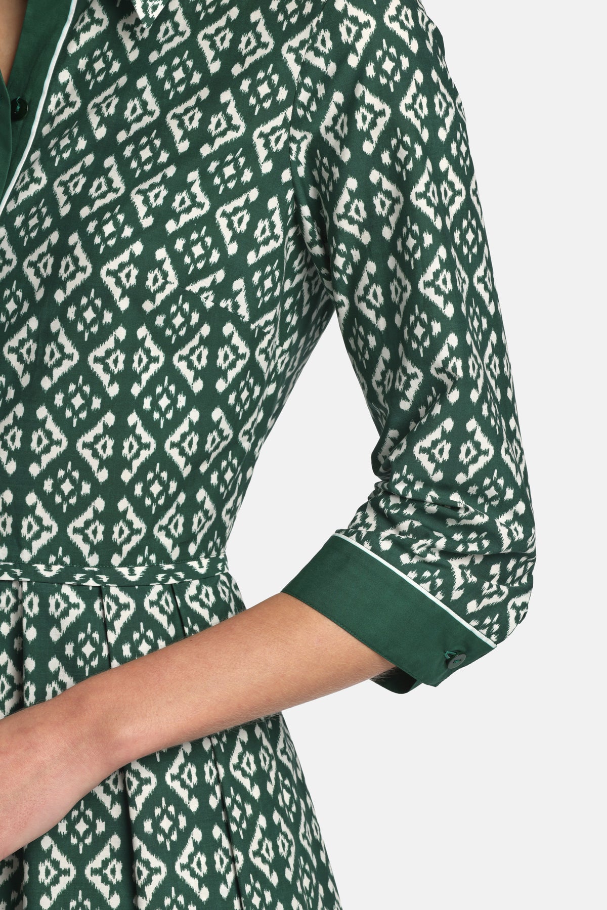 Pagliolo Printed Midi Dress in Green, view 3