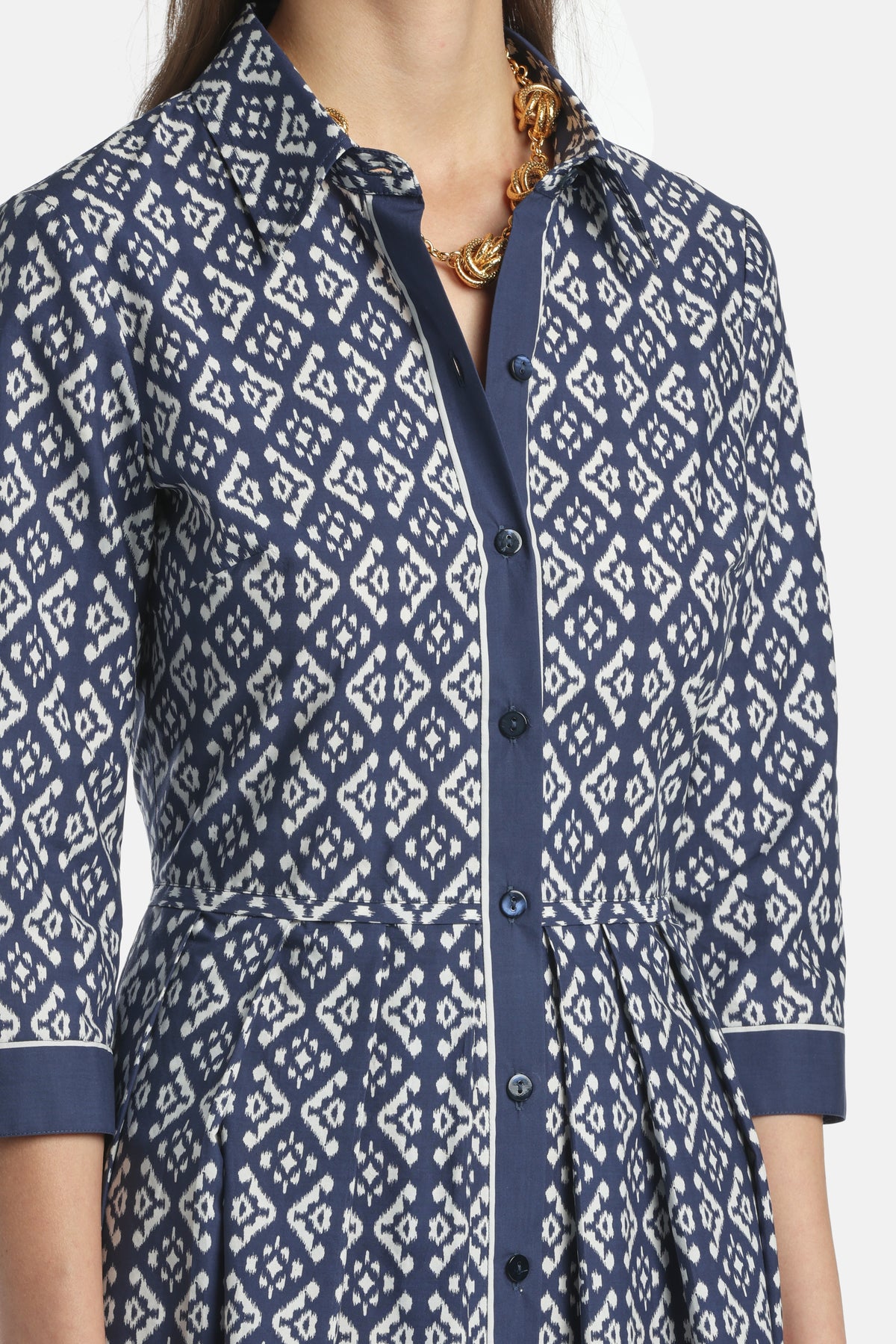 Pagliolo Printed Midi Dress in Blue, view 3