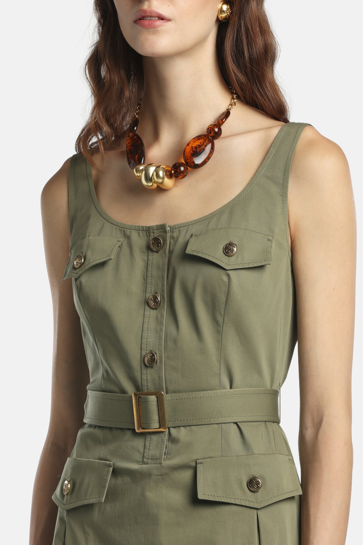 Poltrona Sleeveless Maxi Dress in Green, view 3