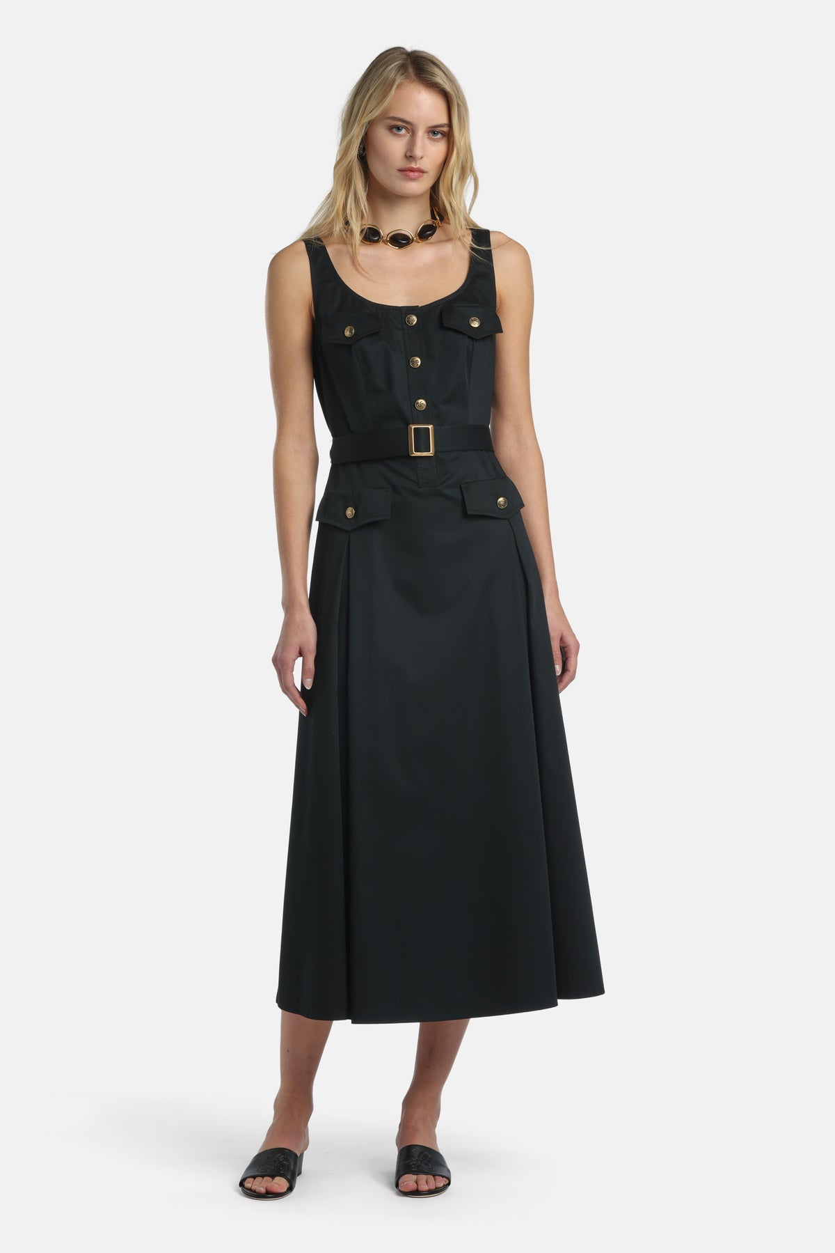 Poltrona Sleeveless Maxi Dress in Black, primary view