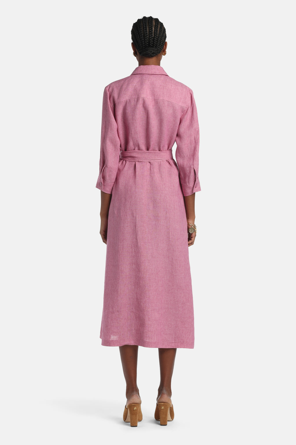 Polesana Long Shirt Dress in Pink, view 2