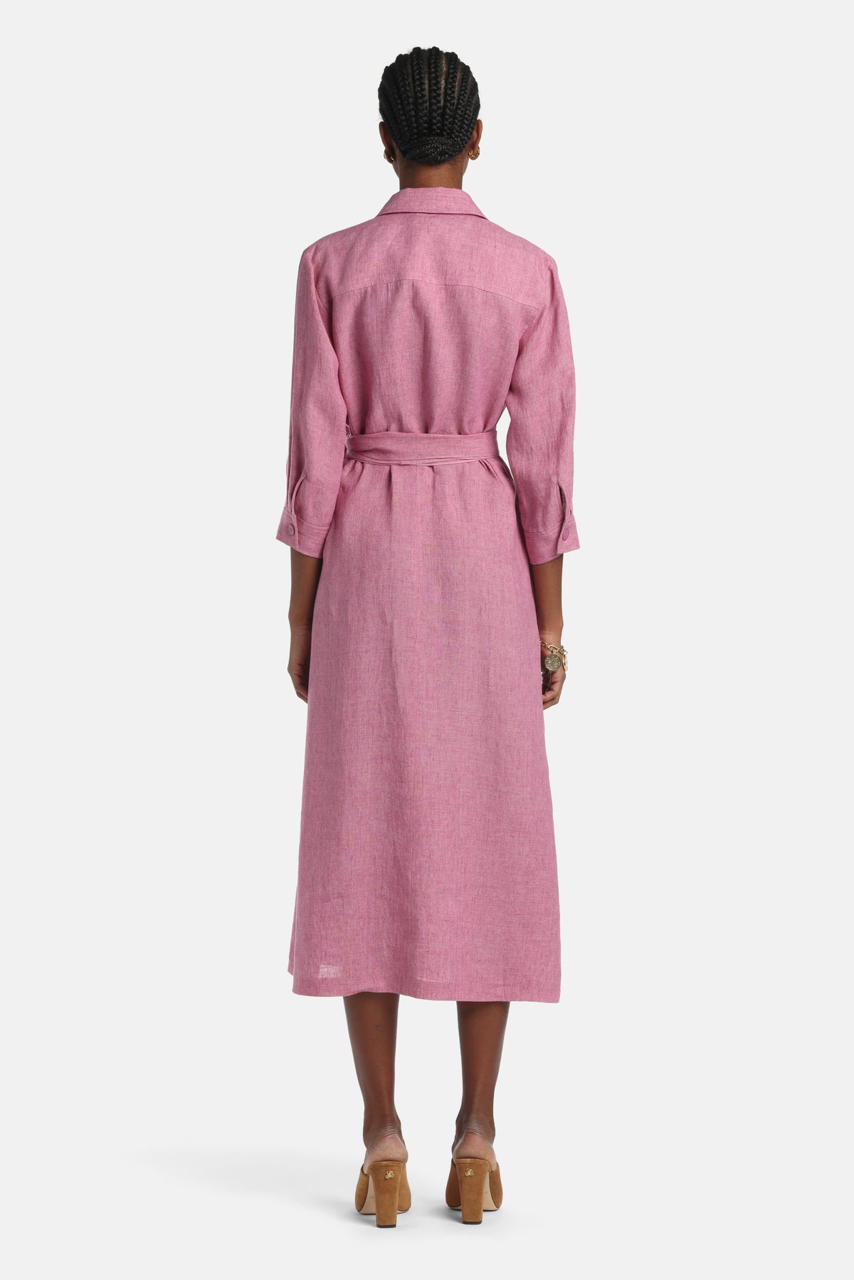 Polesana Long Shirt Dress in Pink, view 2