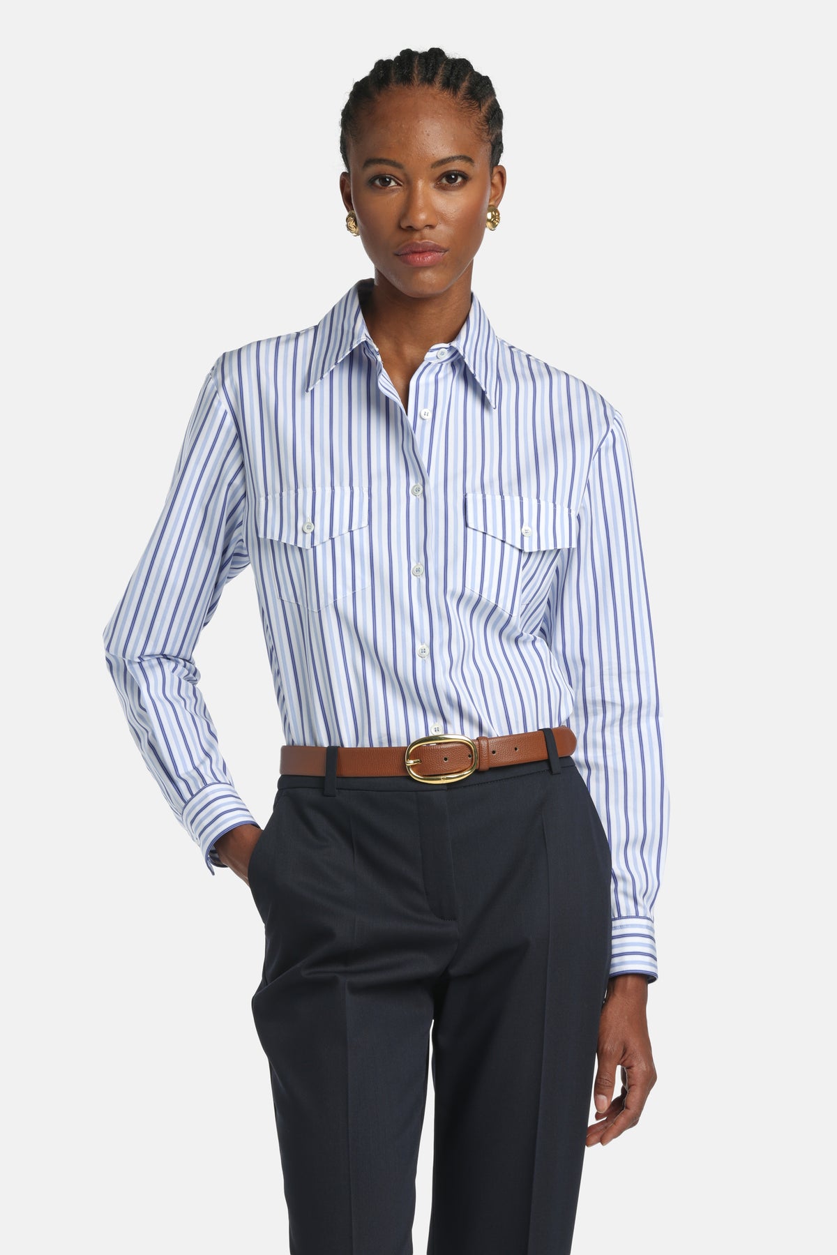 Berna Shirt With Pockets in Light Blue, primary view