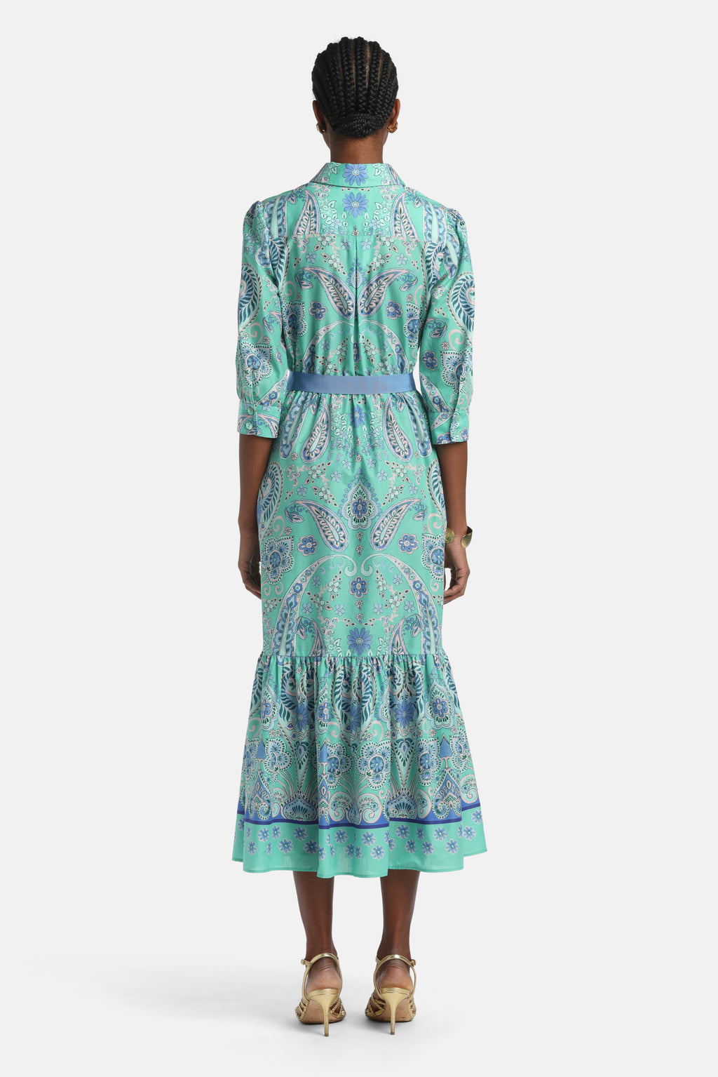 Pampa Midi Shirt Dress in Green, view 2
