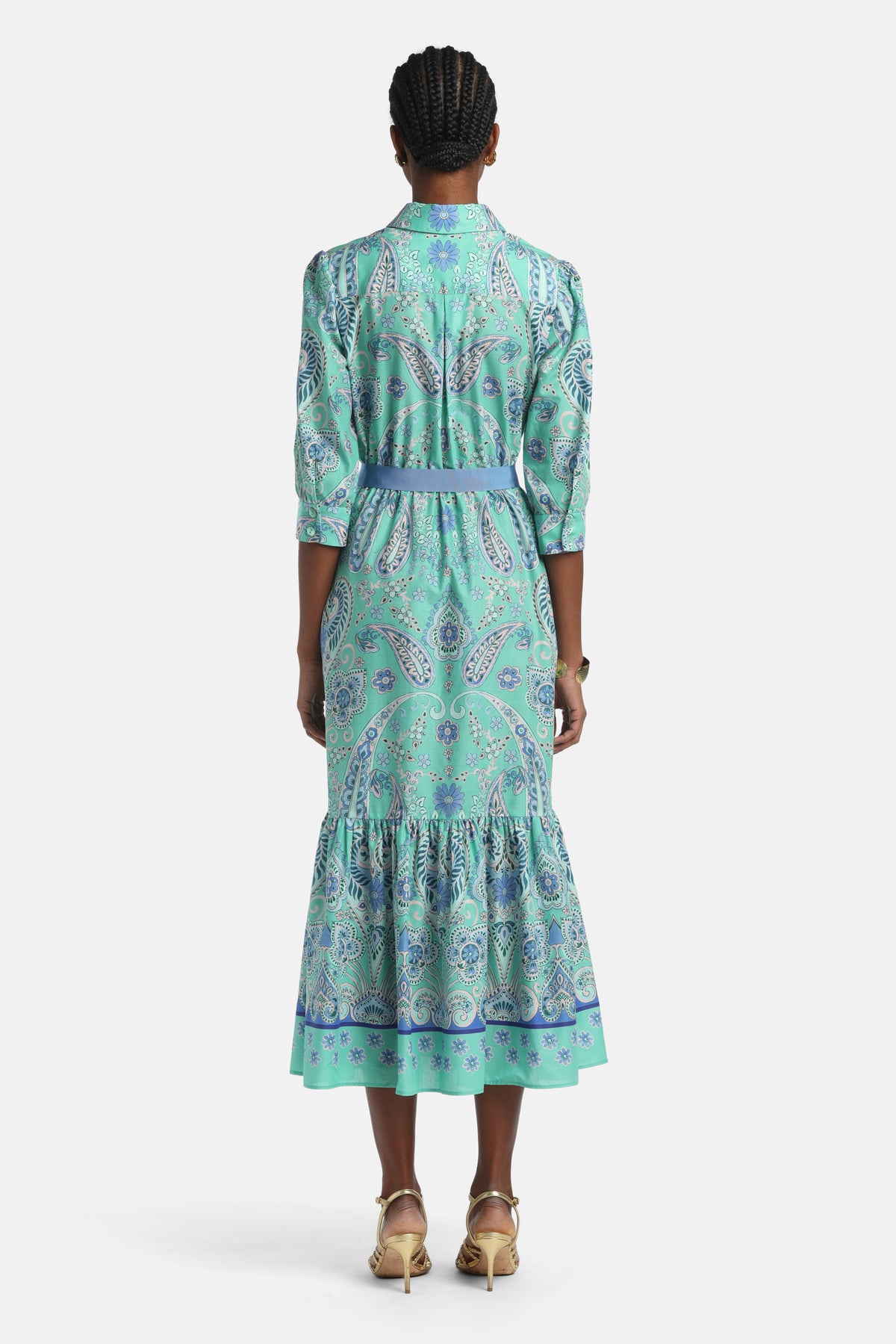 Pampa Midi Shirt Dress in Green, view 2