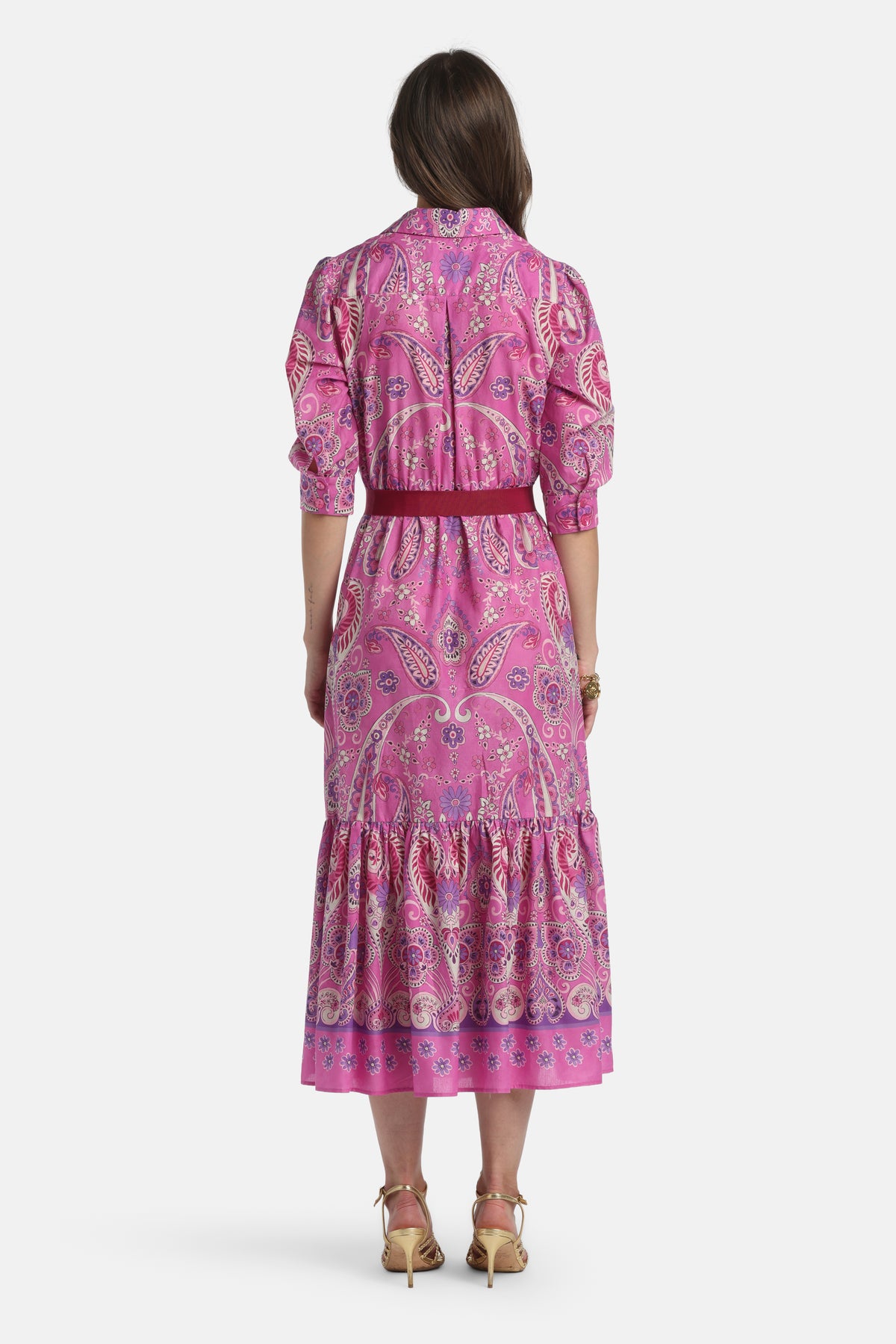 Pampa Midi Shirt Dress in Fuchsia, view 2