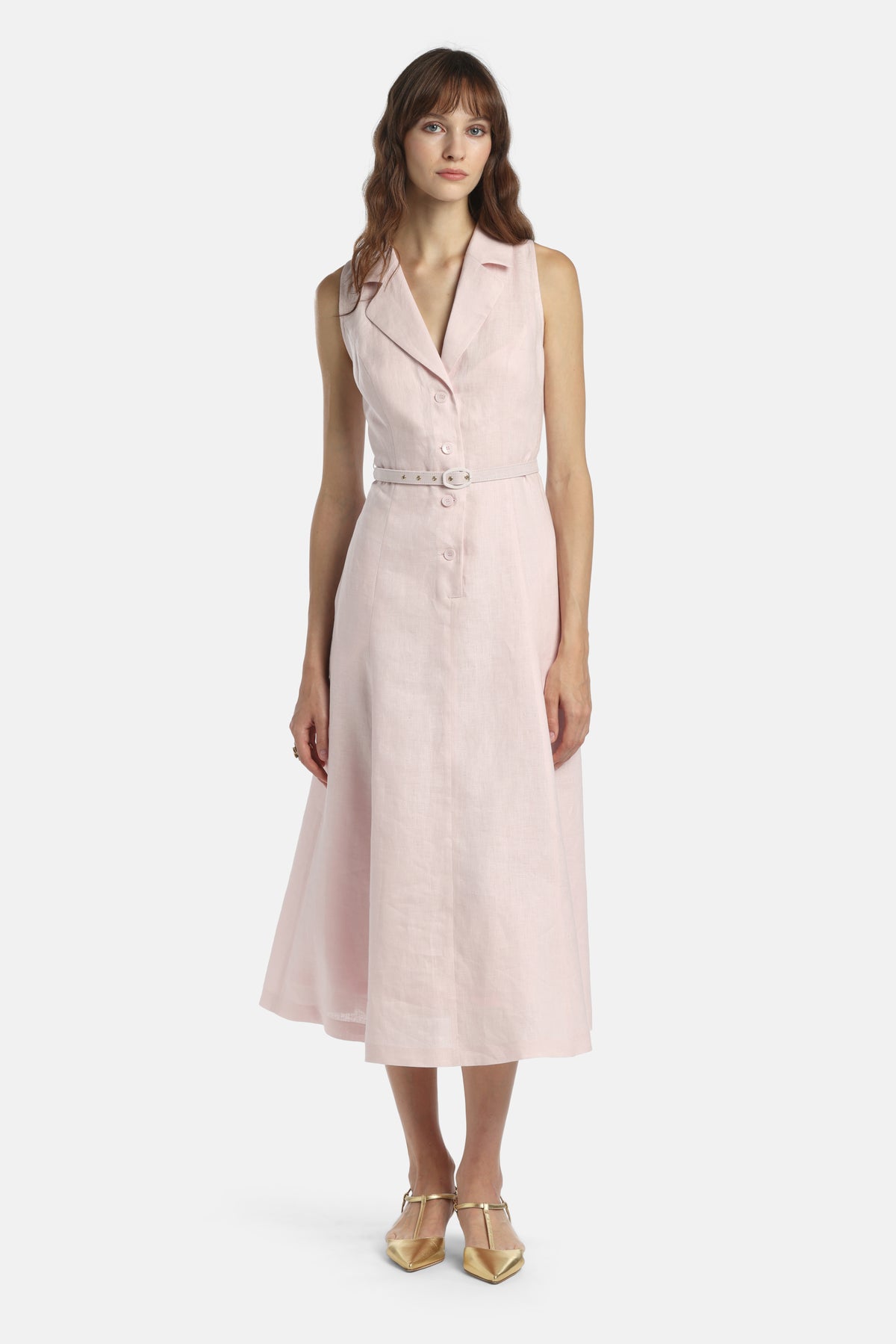 Palchetto Sleeveless Midi Dress in Pink, primary view