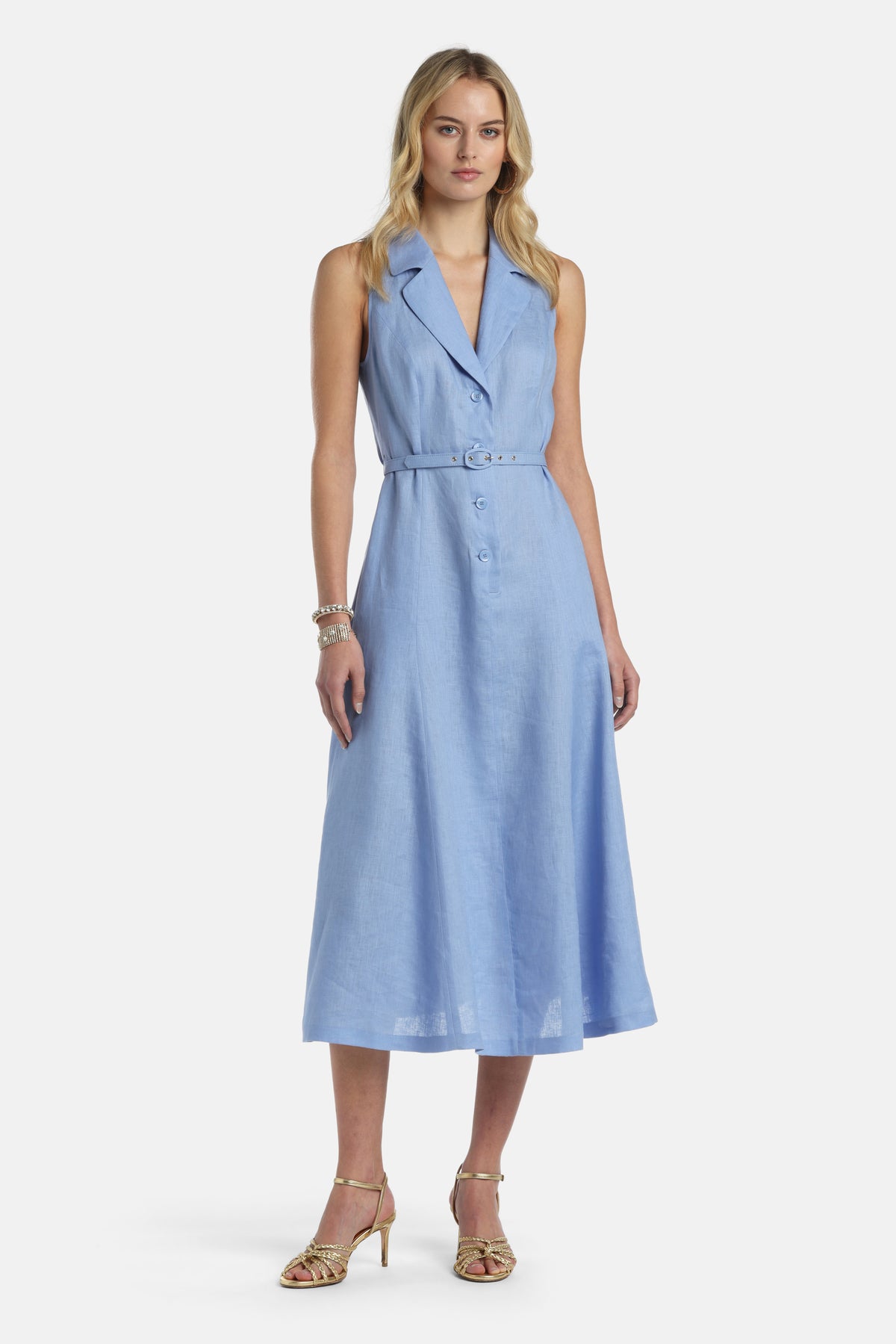 Palchetto Sleeveless Midi Dress in Periwinkle, primary view
