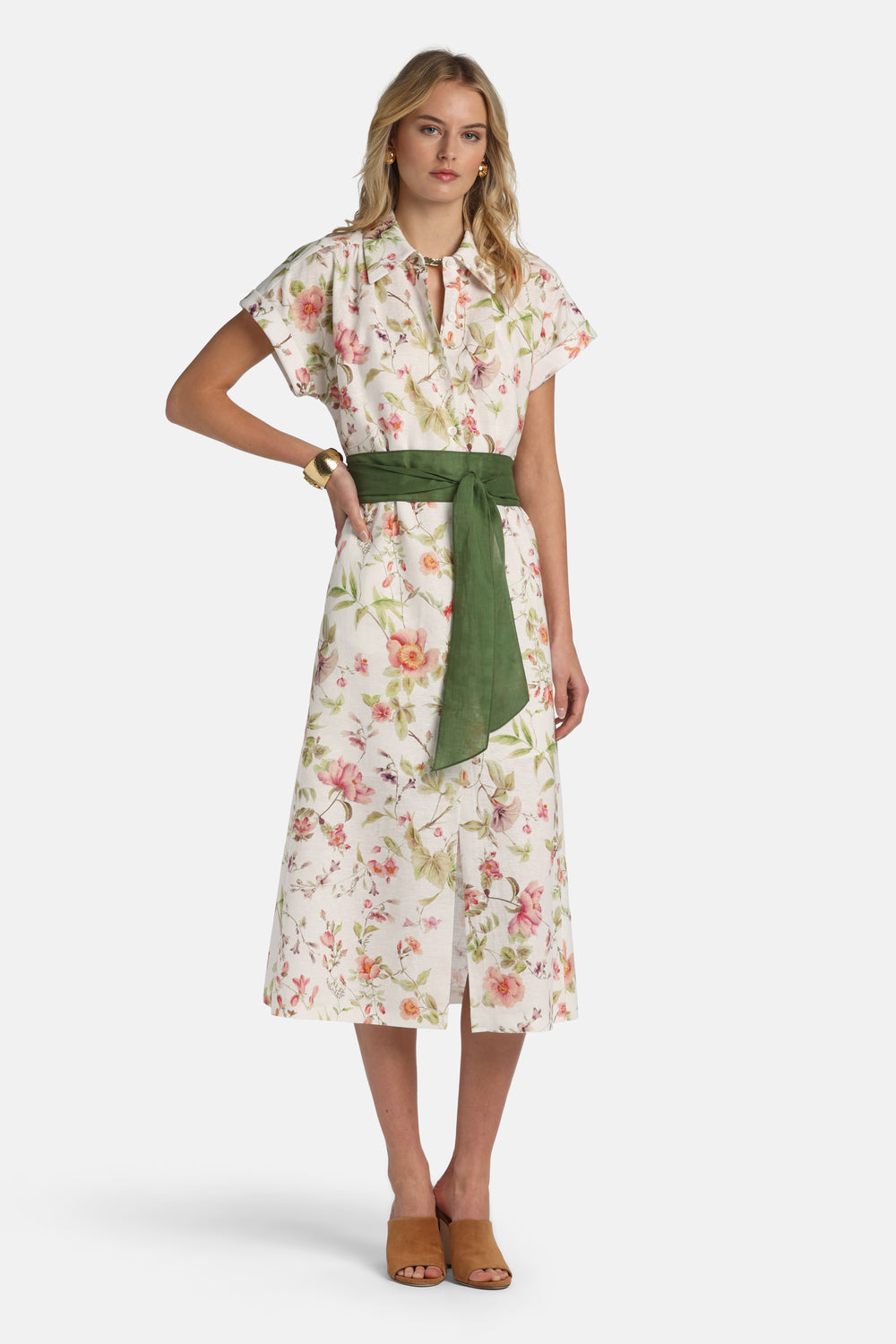 Pilea Floral Maxi Dress in Cream, primary view [fp-color:cream]