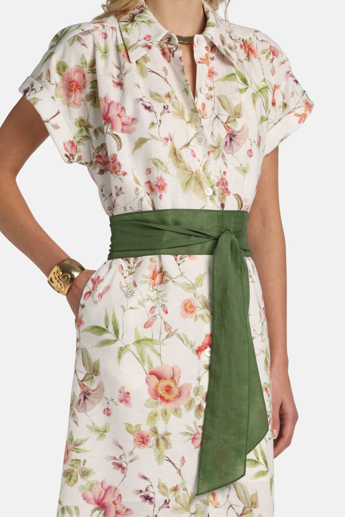 Pilea Floral Maxi Dress in Cream, view 3