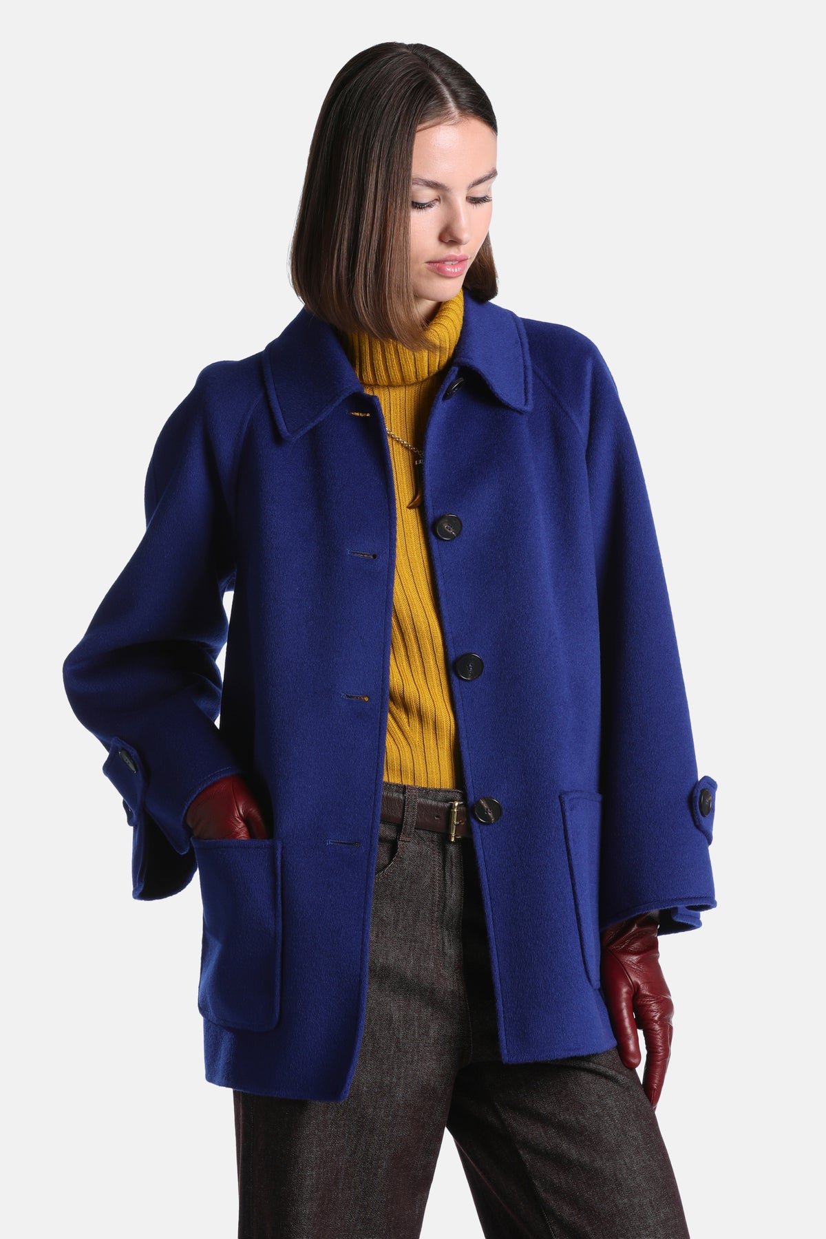 Soppalco Wool Peacoat in Bluette, primary view
