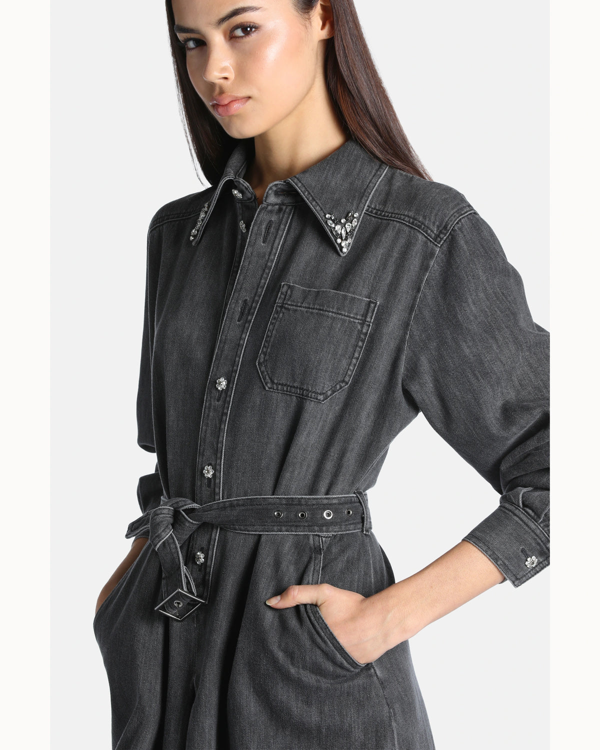 Serena Dress in Medium Gray, view 3