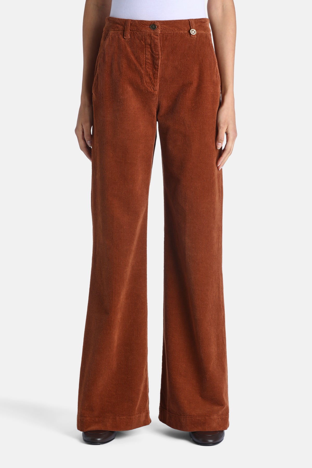 Olap Flared Corduroy Pants in Tobacco, primary view