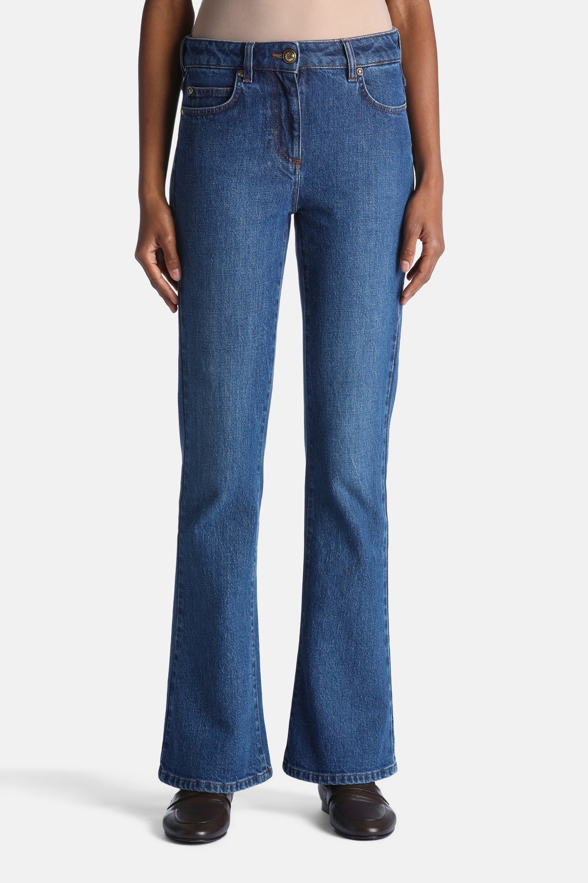 Oltenia Flared Jeans in Blue, primary view