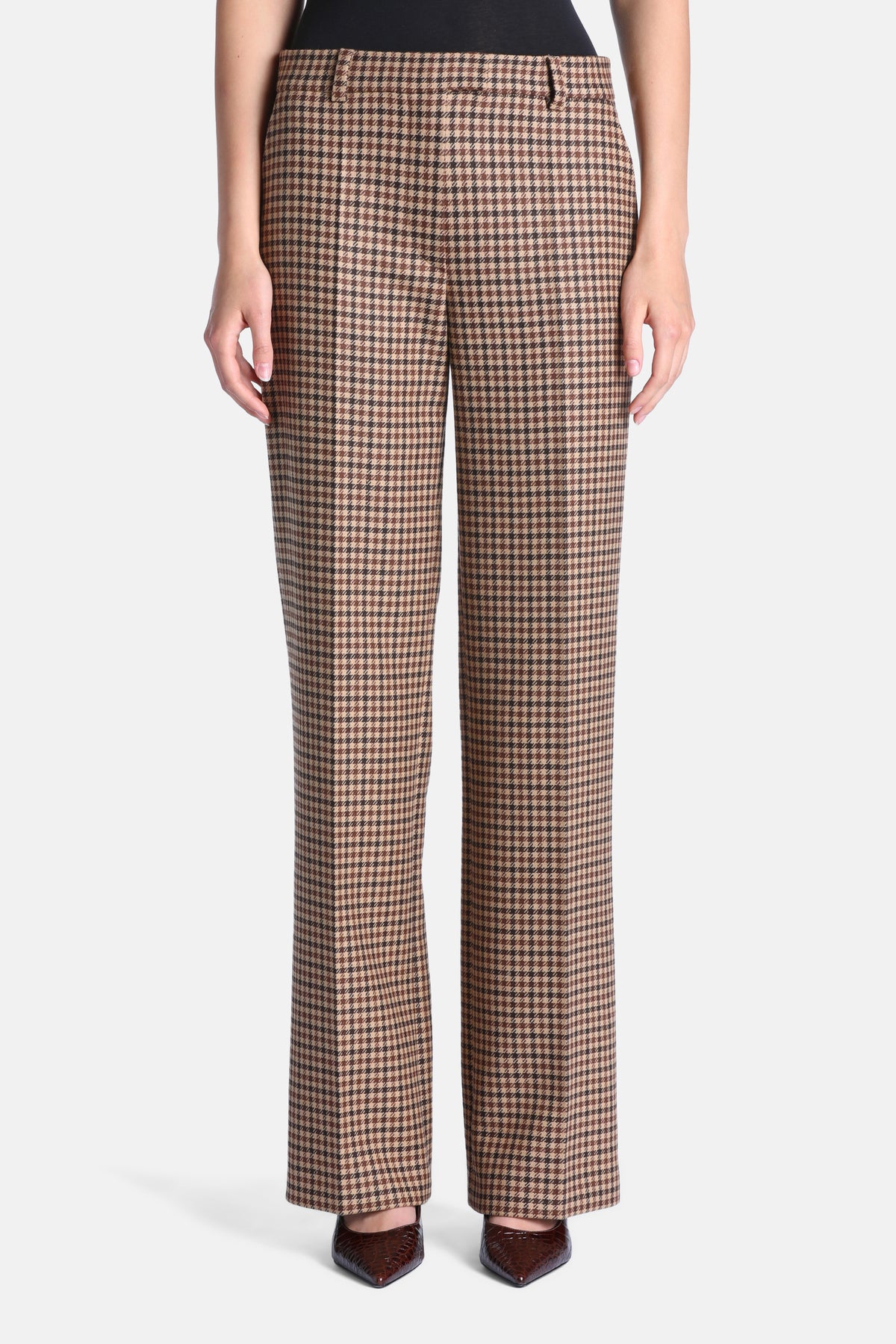 Odrisi Regular-Fit Houndstooth Pants in Brown-Cream Houndstooth, primary view