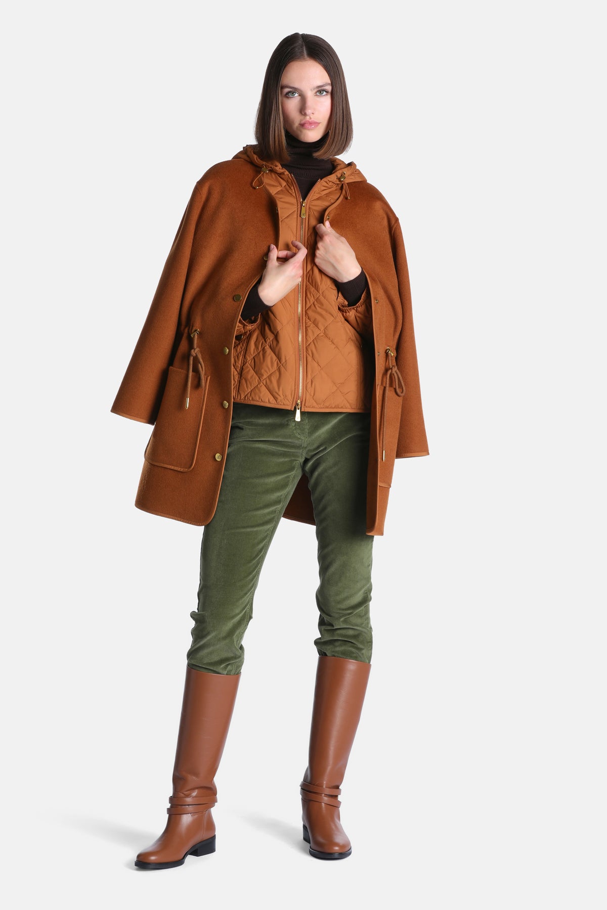 Strumento 2-In-1 Wool-Blend Parka in Orange, primary view