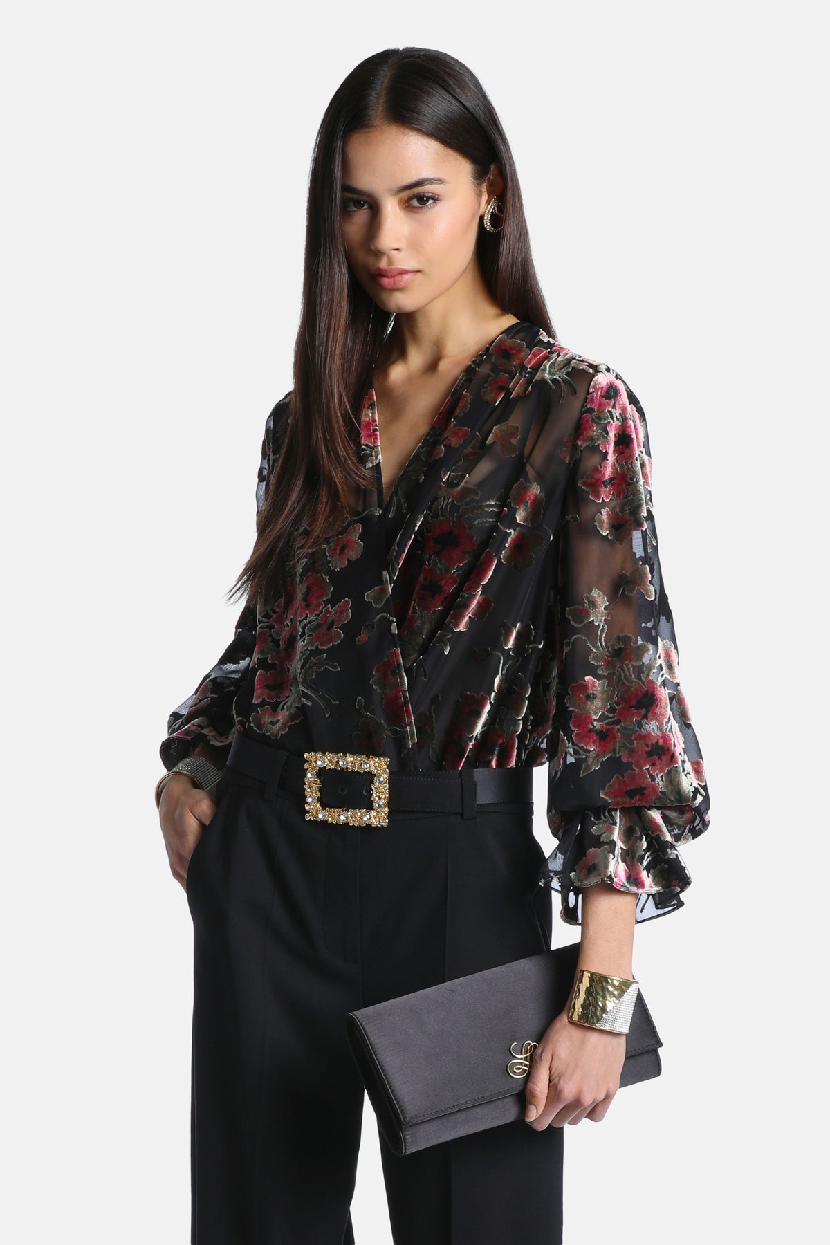 Lotty Blouse in Black-Pink, primary view